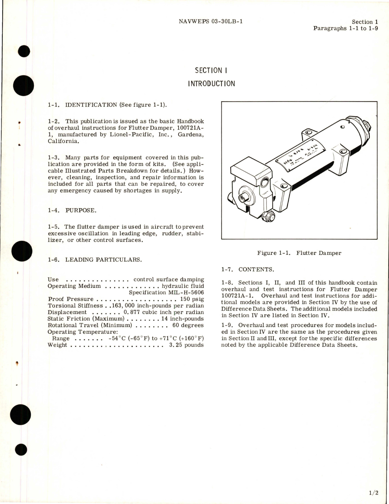 Sample page 5 from AirCorps Library document: Overhaul Instructions for Flutter Dampers - Parts 100721A, 100721A-1, 100721A-3, 100723A & 100723A-1