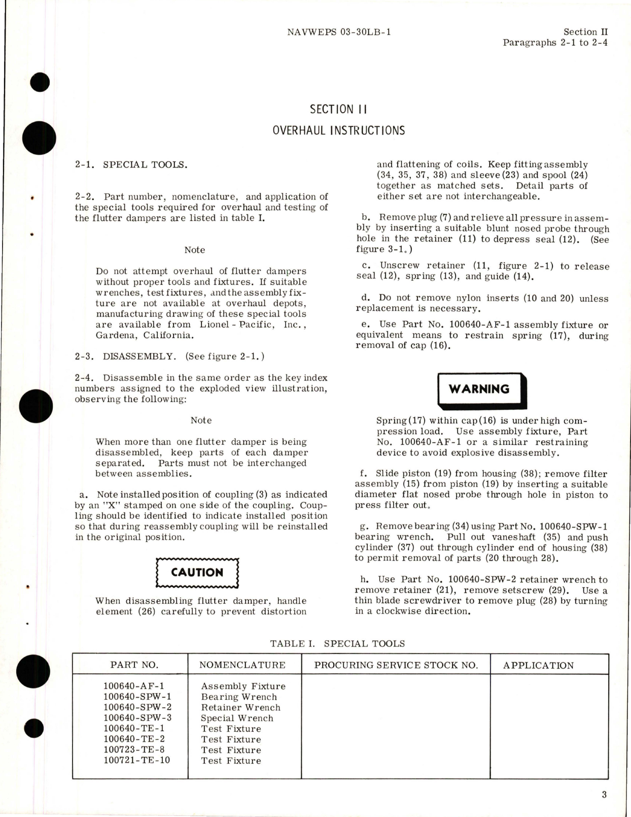 Sample page 7 from AirCorps Library document: Overhaul Instructions for Flutter Dampers - Parts 100721A, 100721A-1, 100721A-3, 100723A & 100723A-1