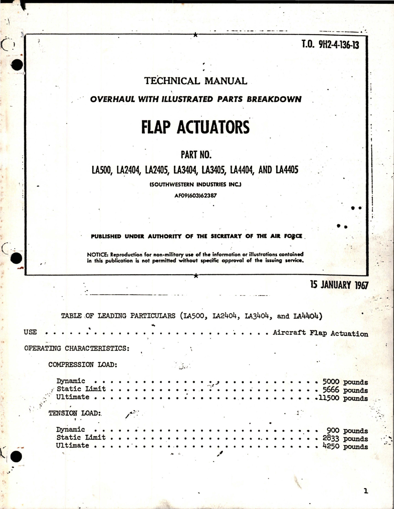 Sample page 1 from AirCorps Library document: Overhaul with Illustrated Parts Breakdown for Flap Actuators 