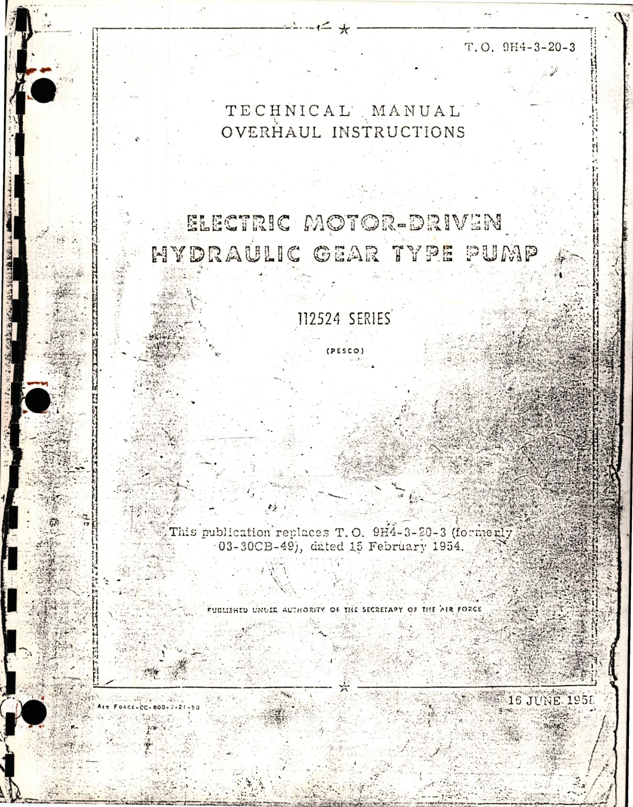Sample page 1 from AirCorps Library document: Overhaul Instructions for Electric Motor-Driven Hydraulic Gear Type Pump - 112524 Series 