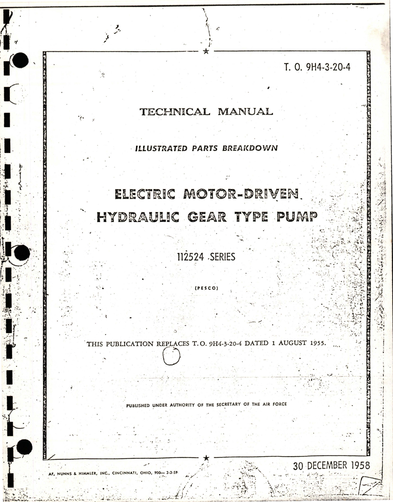 Sample page 1 from AirCorps Library document: Illustrated Parts Breakdown for Electric Motor-Driven Hydraulic Gear Type Pump - 112524