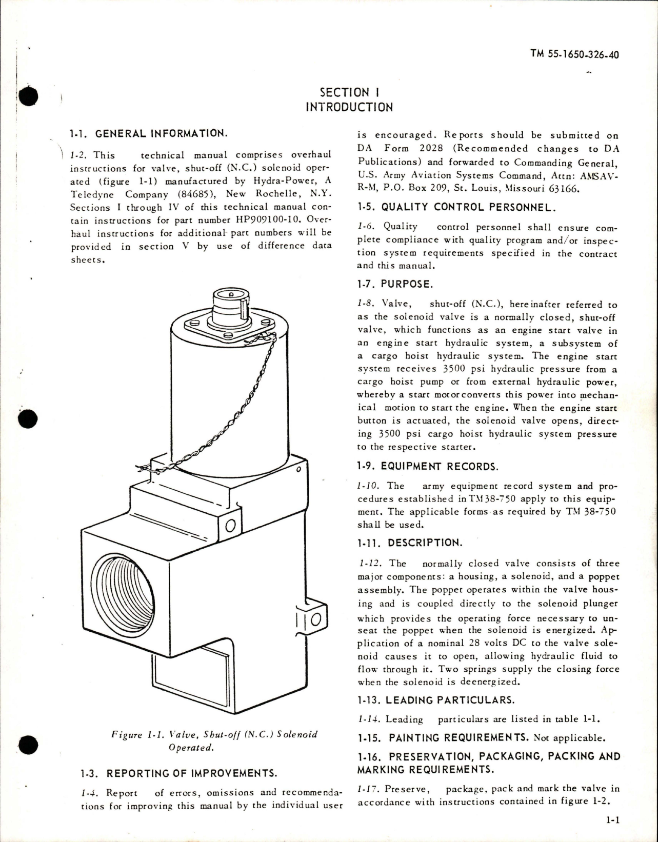 Sample page 5 from AirCorps Library document: Maintenance Instructions for Including Repair Parts and Special Tools List for Solenoid Valve - Part HP909100-10
