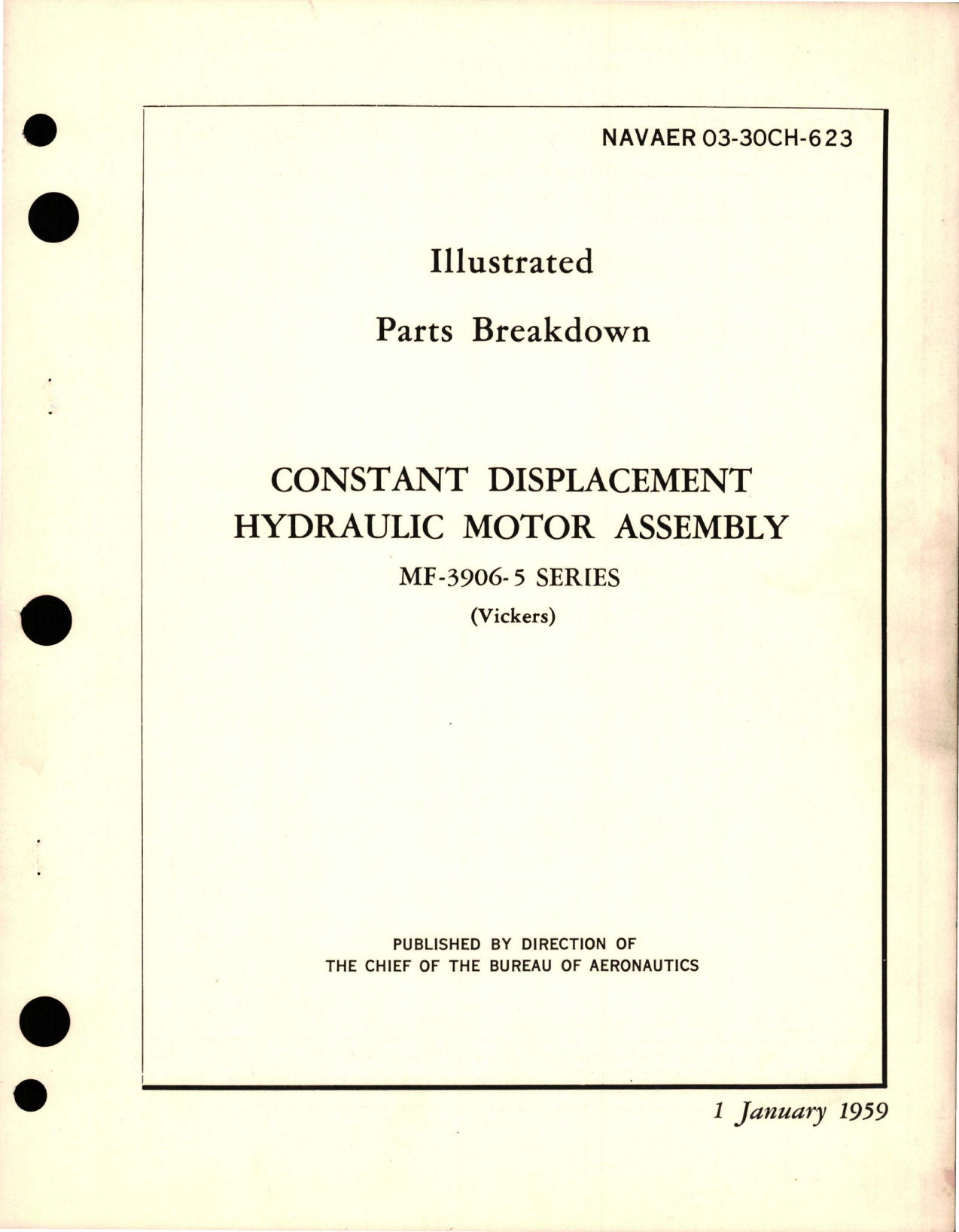 Sample page 1 from AirCorps Library document: Illustrated Parts Breakdown for Constant Displacement Hydraulic Motor Assembly - MF-3906-5 Series