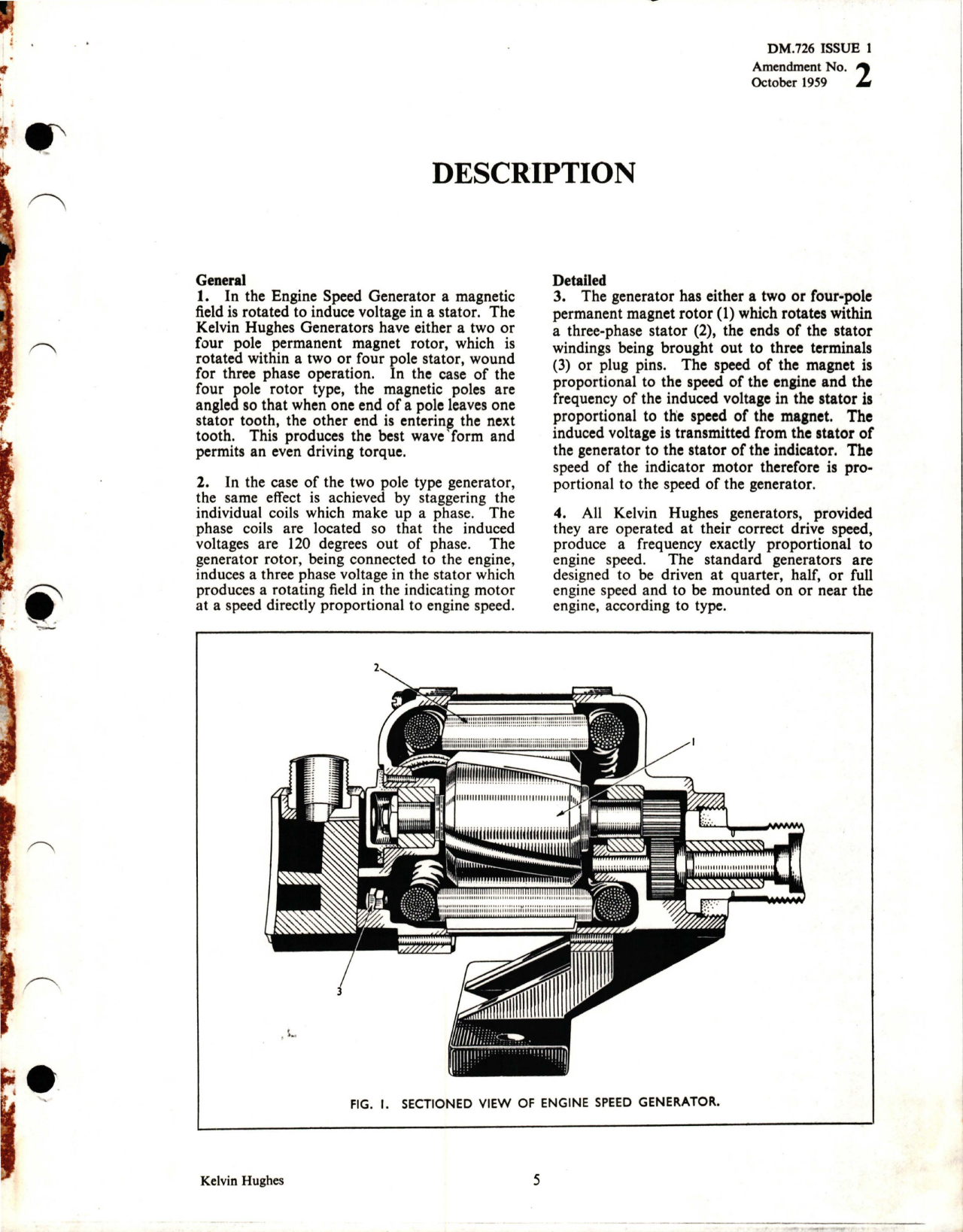Sample page 5 from AirCorps Library document: Maintenance Instructions for Electrical Engine Speed Generators - Issue No.1