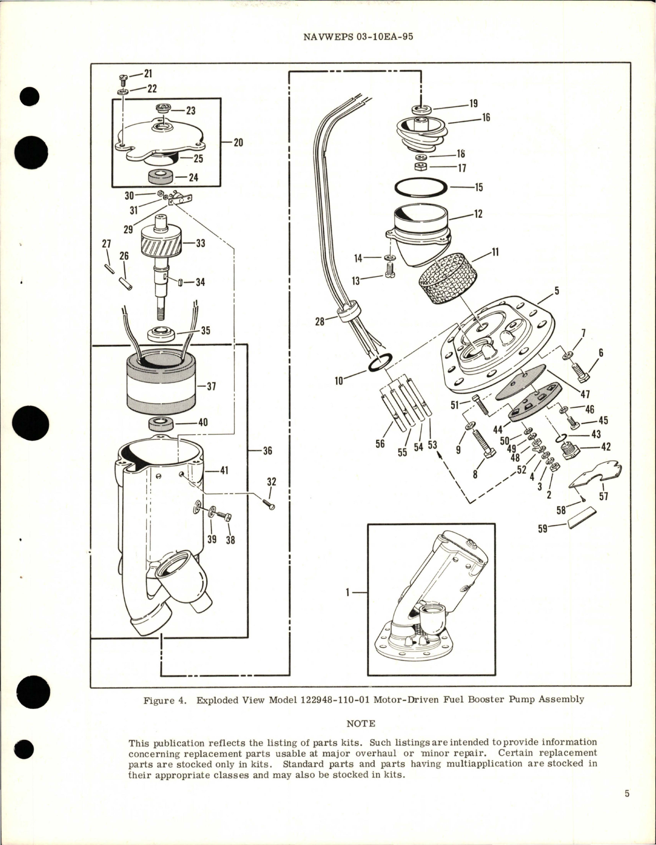 Sample page 5 from AirCorps Library document: Overhaul Instructions with Parts for Motor Driven Fuel Booster Pump Assembly - Model 122948-110-01 