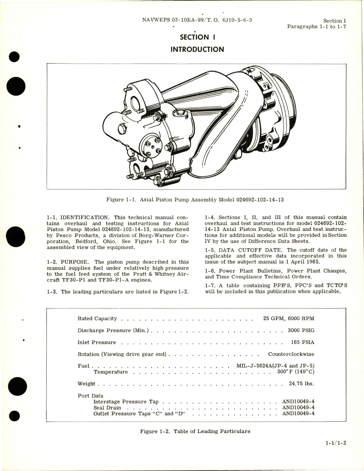 Sample page 5 from AirCorps Library document: Overhaul Instructions for Axial Piston Pump Assembly - 024692-102-14-13