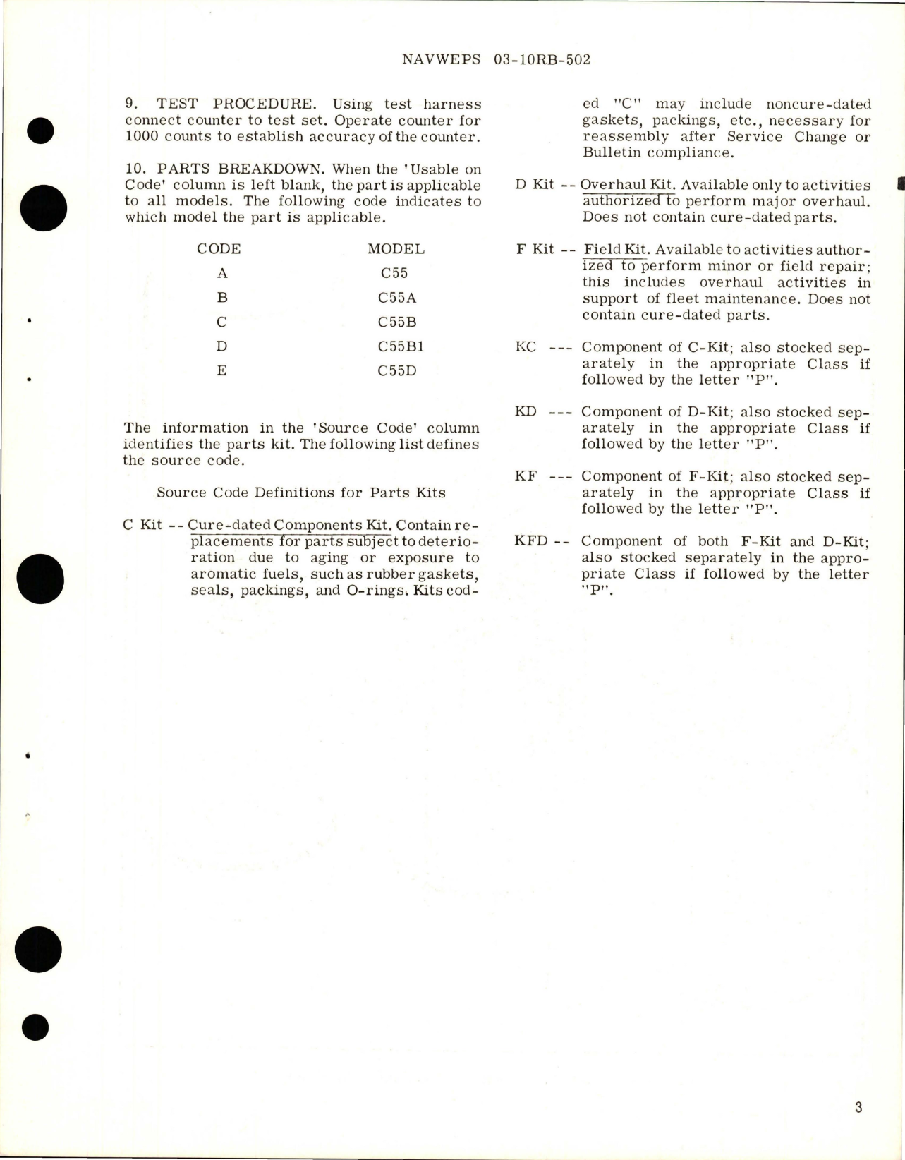 Sample page 5 from AirCorps Library document: Overhaul Instructions with Parts Breakdown for Fuel Flow Counter - Models C55, C55A, C55B, C55B1 and C55D