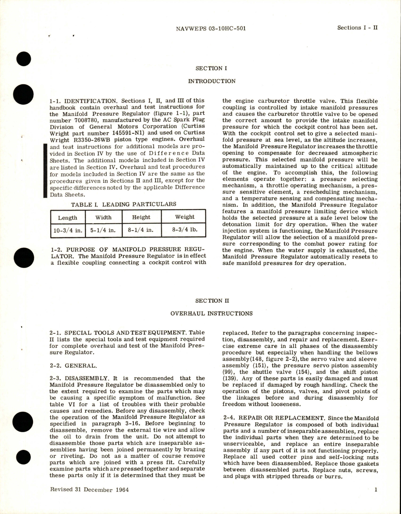 Sample page 5 from AirCorps Library document: Overhaul Instructions for Manifold Pressure Regulator Assembly - Part 7008780 and 7867071