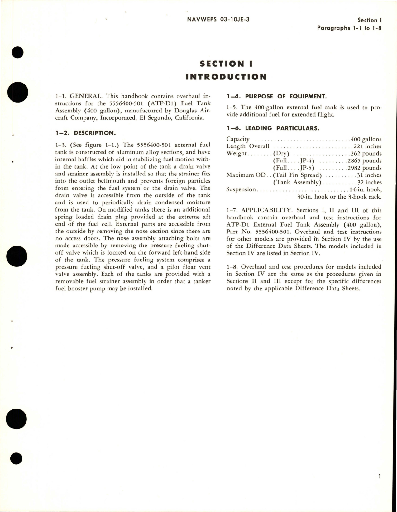 Sample page 5 from AirCorps Library document: Overhaul Instructions for Fuel Tank Assembly - 400 Gallon - Parts 5556400 and 5556400-501