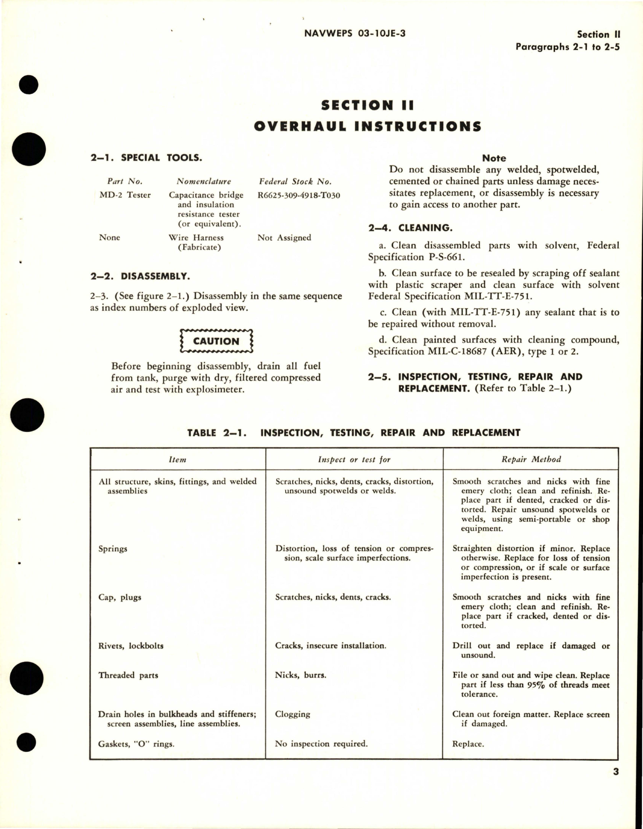 Sample page 7 from AirCorps Library document: Overhaul Instructions for Fuel Tank Assembly - 400 Gallon - Parts 5556400 and 5556400-501