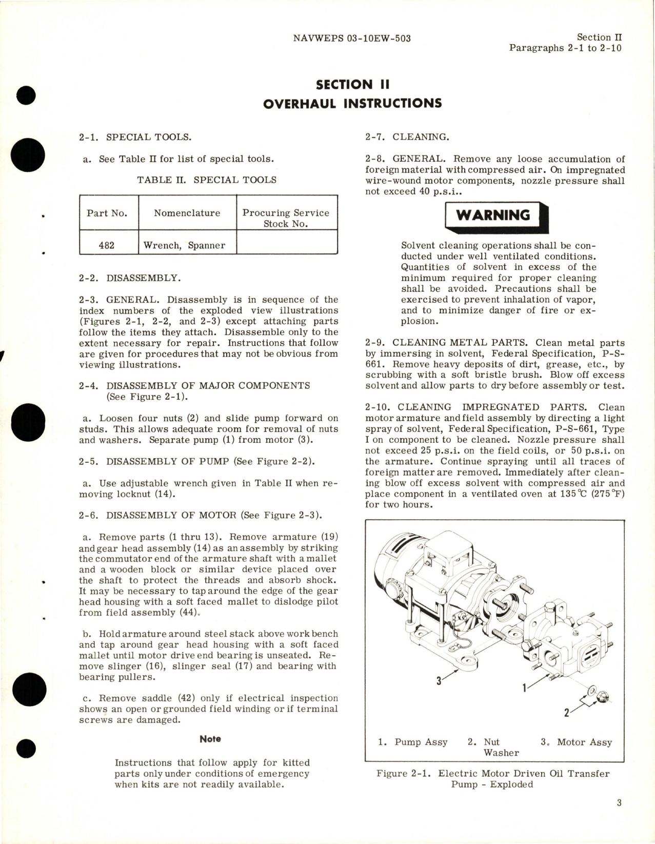 Sample page 5 from AirCorps Library document: Overhaul Instructions for Oil Transfer Electric Motor Driven Pump - Model RG9840 
