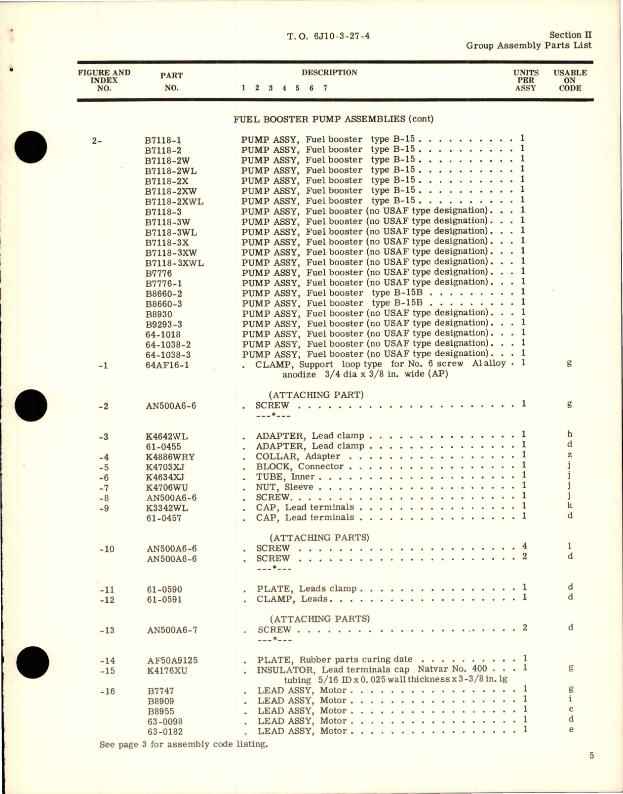 Sample page 7 from AirCorps Library document: Illustrated Parts Breakdown for Fuel Booster Pumps