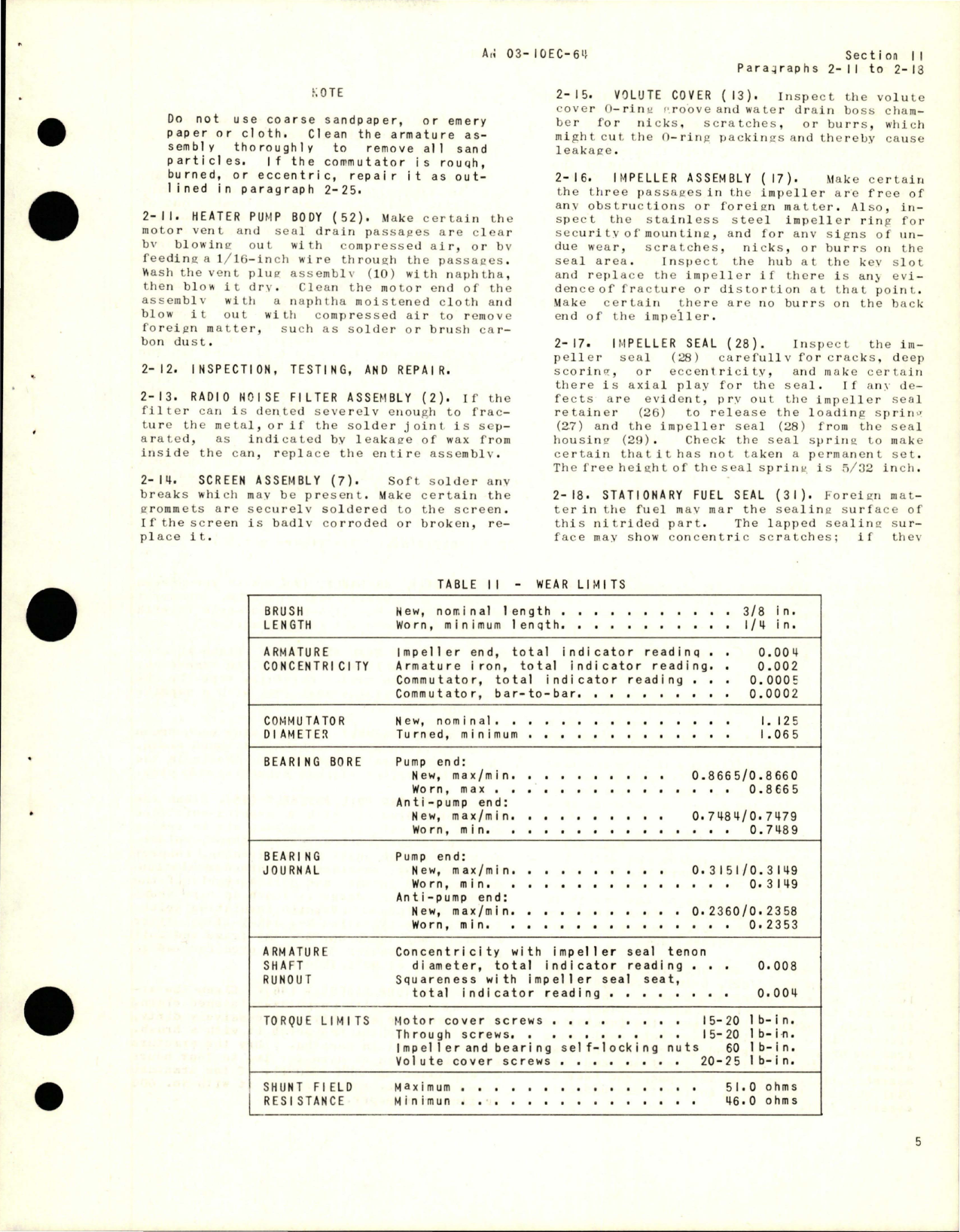Sample page 7 from AirCorps Library document: Overhaul Instructions for Submerged Heater Pump - Model TF-53300-1