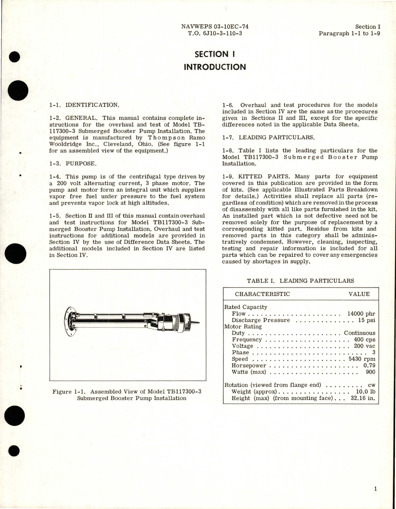 Sample page 5 from AirCorps Library document: Overhaul for Submerged Booster Pump - Models TB117300-3, TB117300-5 and 245200-1