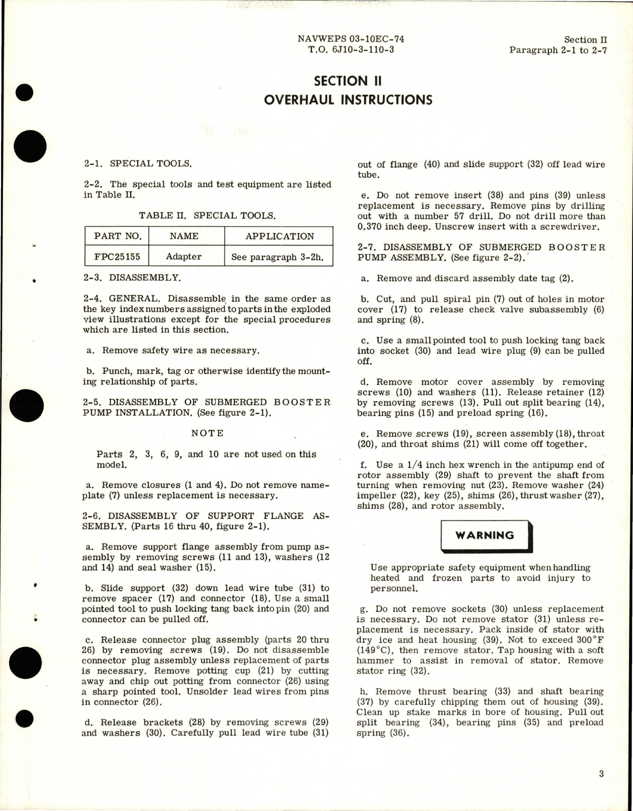 Sample page 7 from AirCorps Library document: Overhaul for Submerged Booster Pump - Models TB117300-3, TB117300-5 and 245200-1