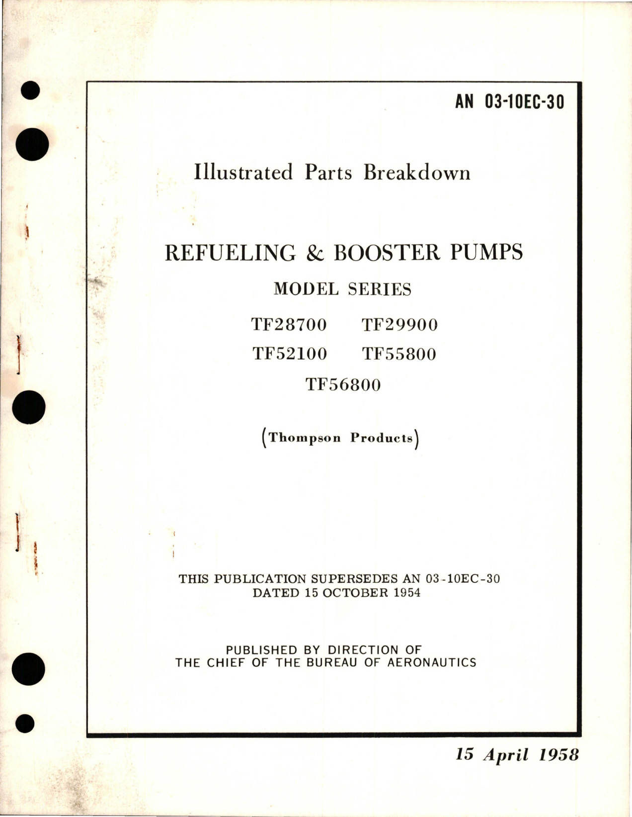 Sample page 1 from AirCorps Library document: Illustrated Parts Breakdown for Refueling & Booster Pumps