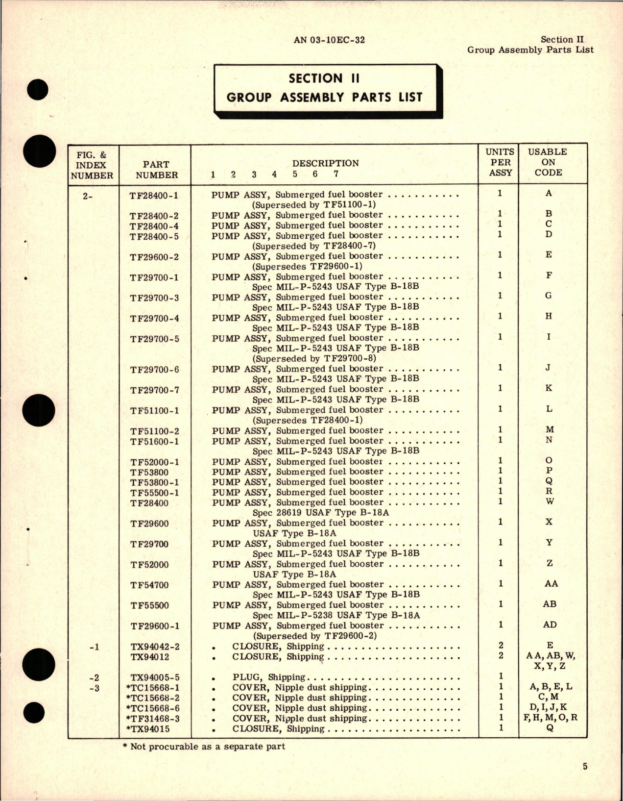 Sample page 7 from AirCorps Library document: Illustrated Parts Breakdown for Submerged Fuel Booster Pump