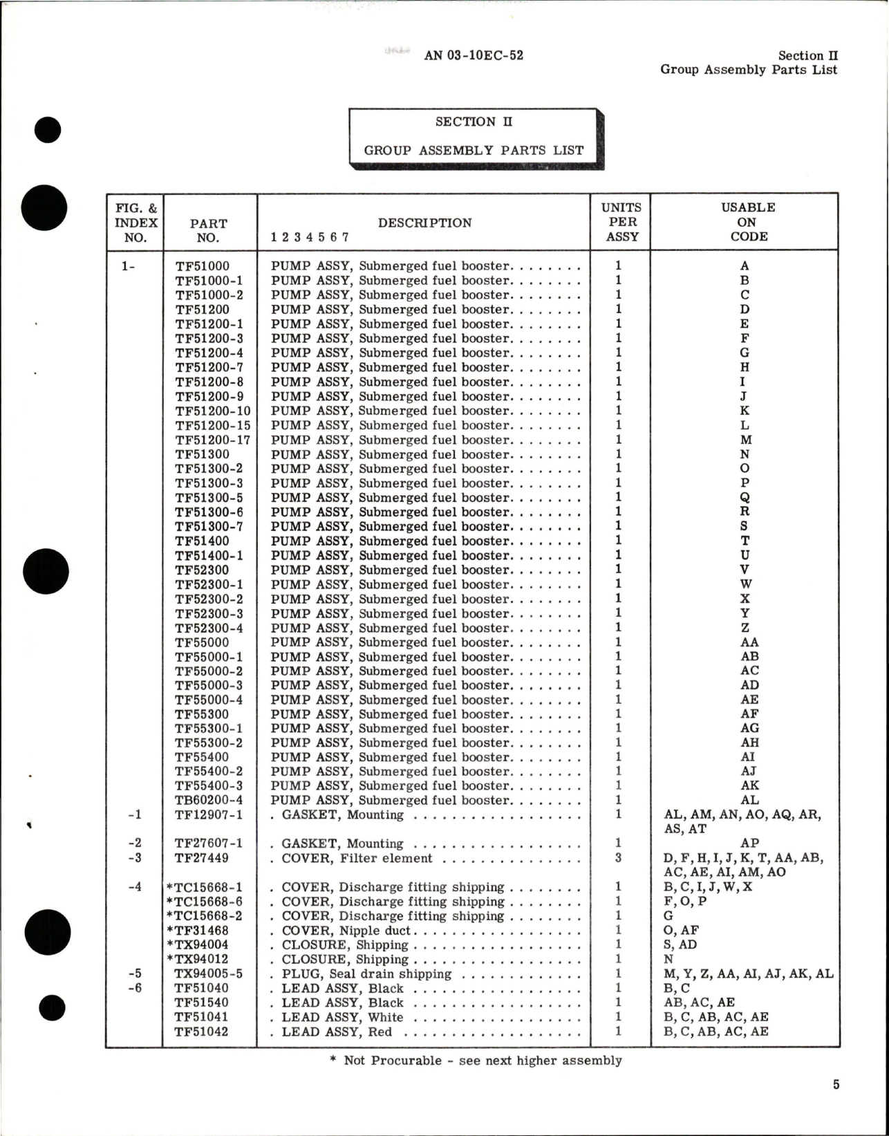 Sample page 7 from AirCorps Library document: Illustrated Parts Breakdown for Submerged Fuel Booster Pumps