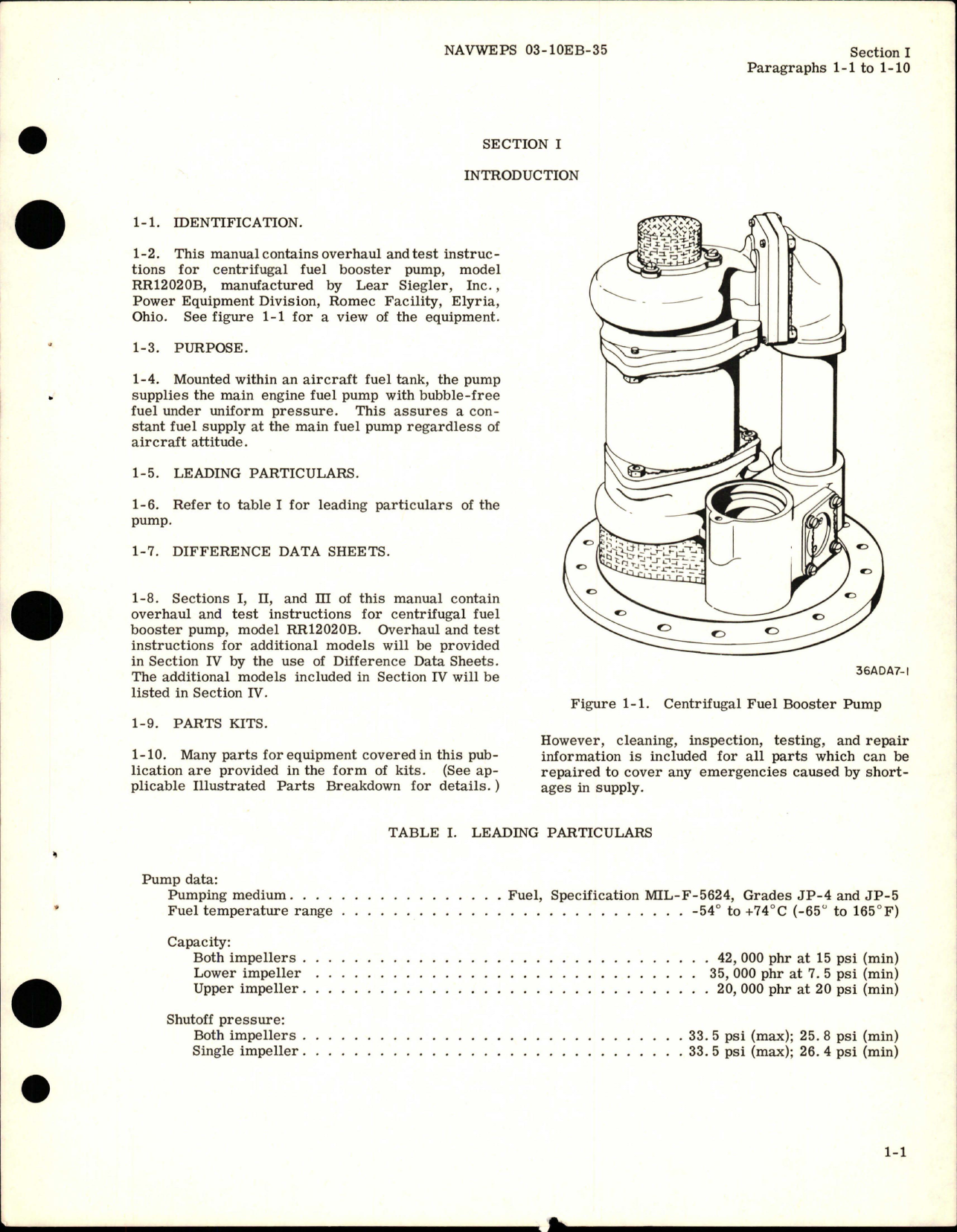 Sample page 5 from AirCorps Library document: Overhaul Instructions for Centrifugal Fuel Booster Pump - Model RR12020B