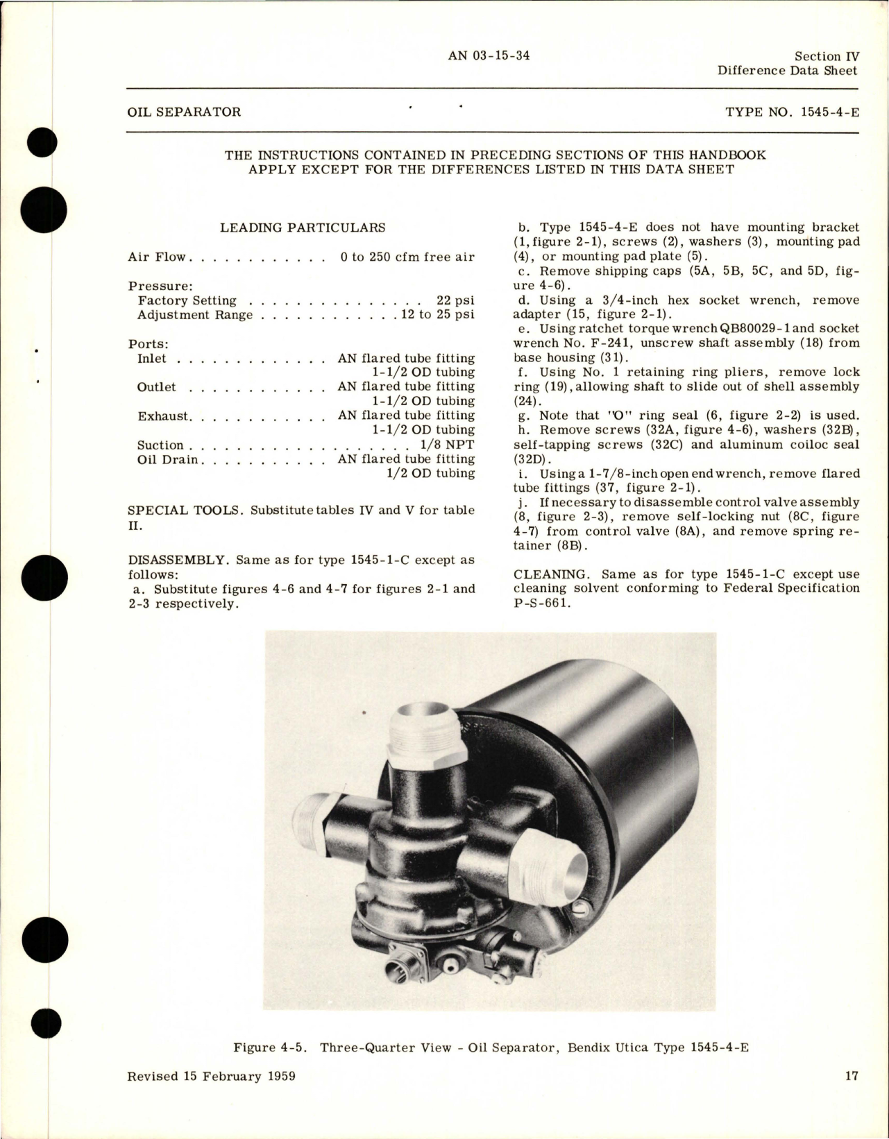 Sample page 5 from AirCorps Library document: Overhaul Instructions for Oil Separator - Parts 1545-1-C, 1545-1-D, 1545-4-E, 1545-5-D, 1545-6-D, 1545-6-E, 659-1-A