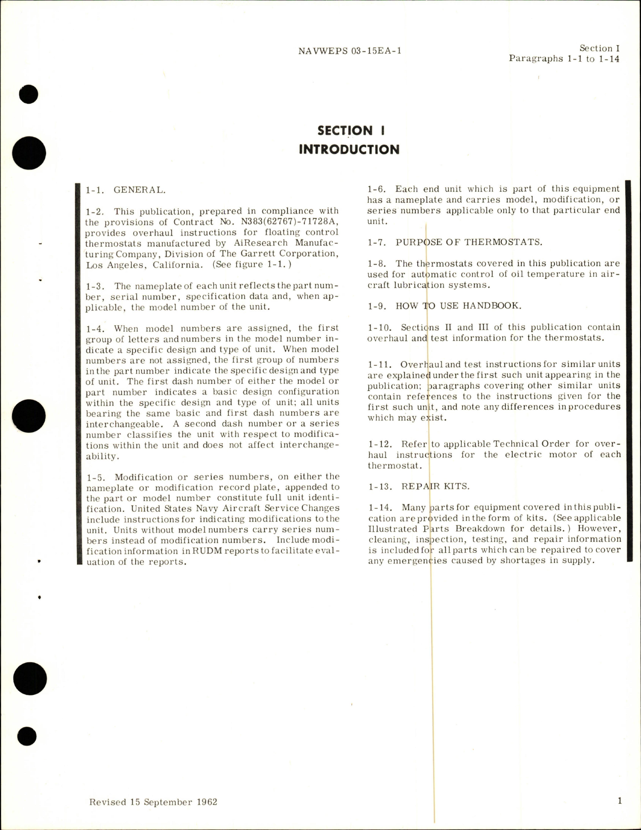 Sample page 5 from AirCorps Library document: Overhaul Instructions for Floating Control Thermostats 