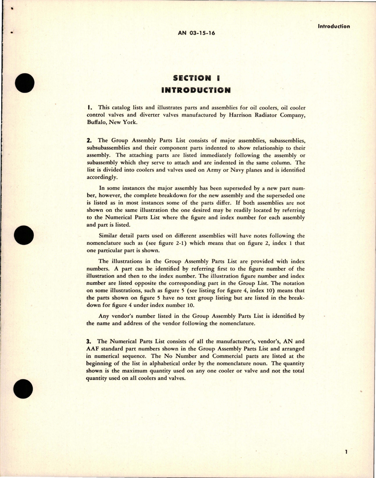 Sample page 5 from AirCorps Library document: Parts Catalog for Oil Coolers & Control Valves 