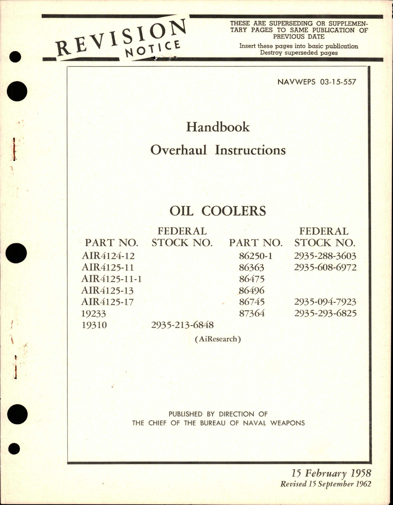 Sample page 1 from AirCorps Library document: Overhaul Instructions for Oil Coolers