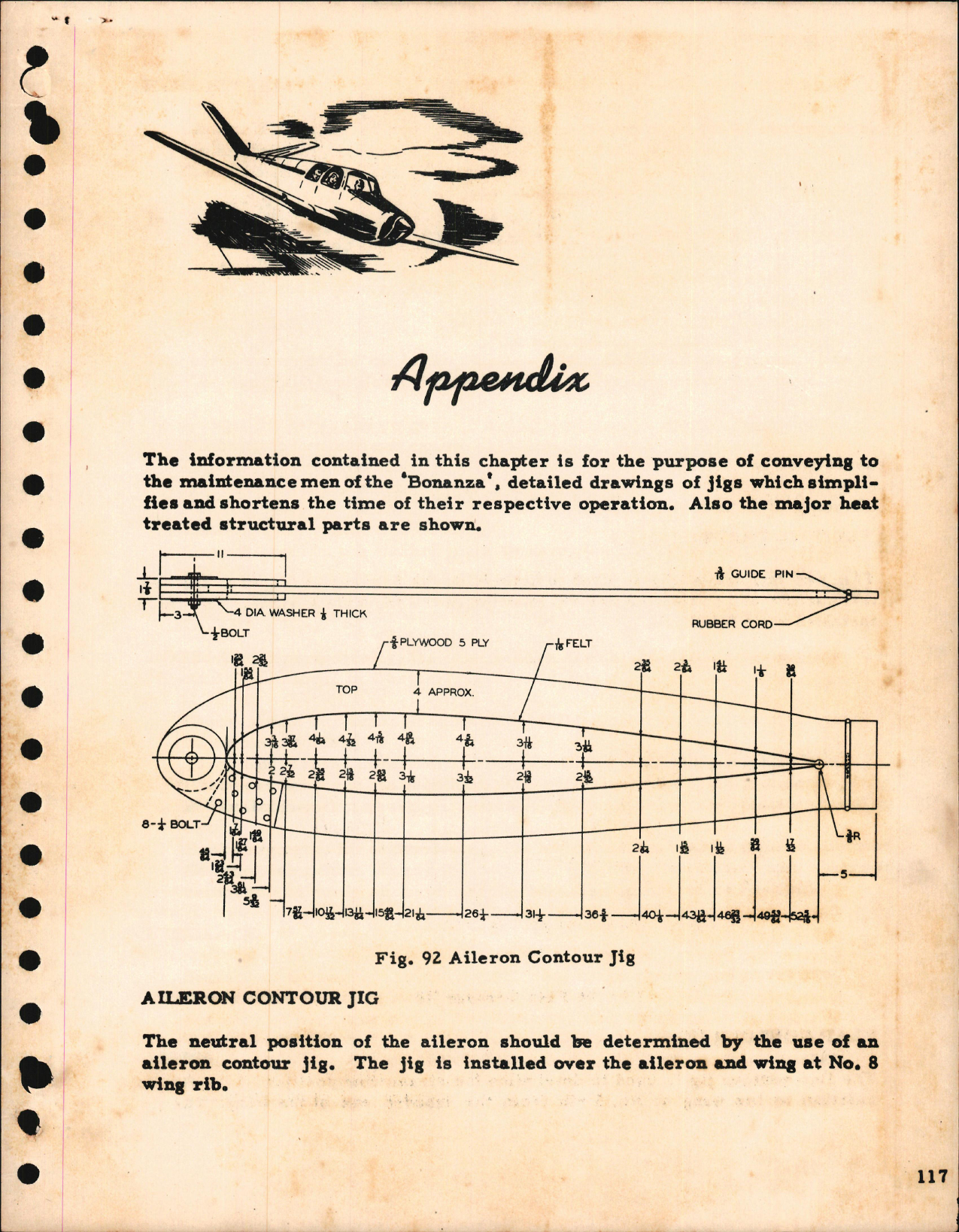 Sample page 1 from AirCorps Library document: Jig Maintenance for the Beechcraft Bonanza