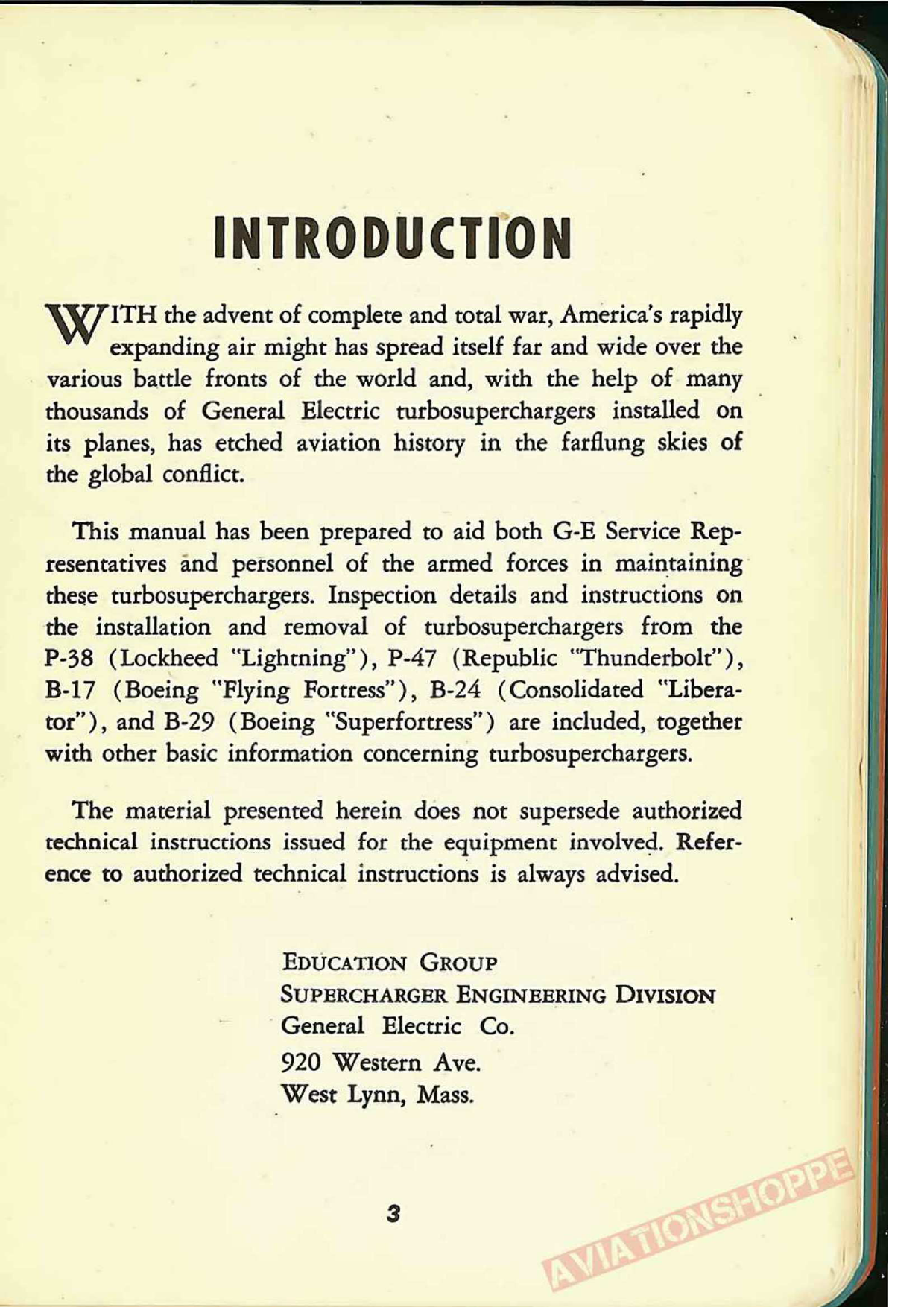 Sample page 5 from AirCorps Library document: Turbosupercharger Field Service Manual (General Electric)