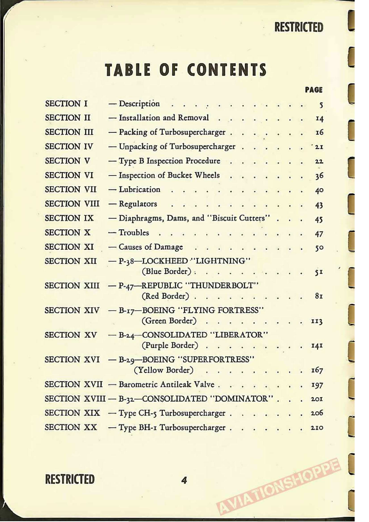 Sample page 6 from AirCorps Library document: Turbosupercharger Field Service Manual (General Electric)