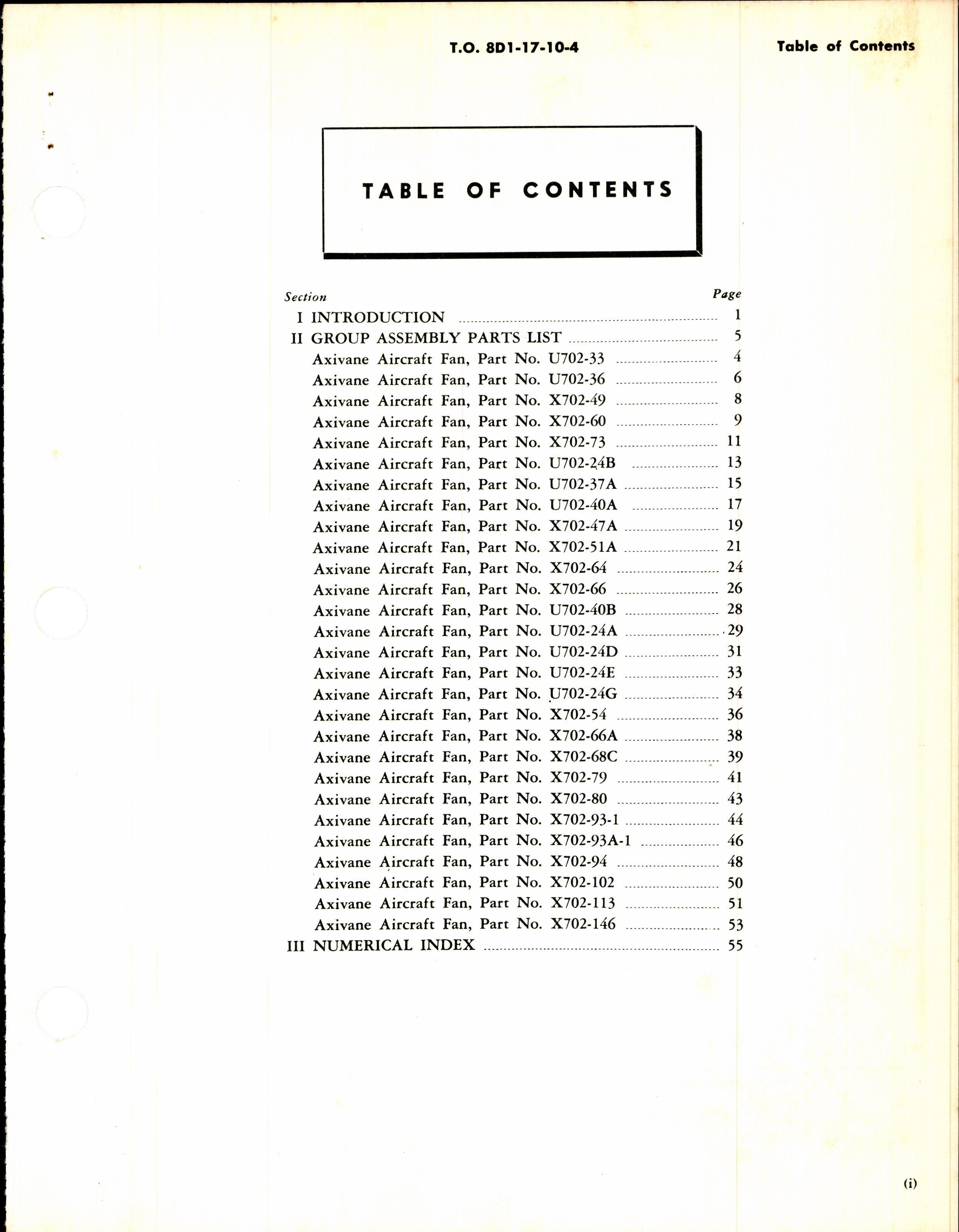 Sample page 3 from AirCorps Library document: Illustrated Parts Breakdown for Axivane Aircraft Fans