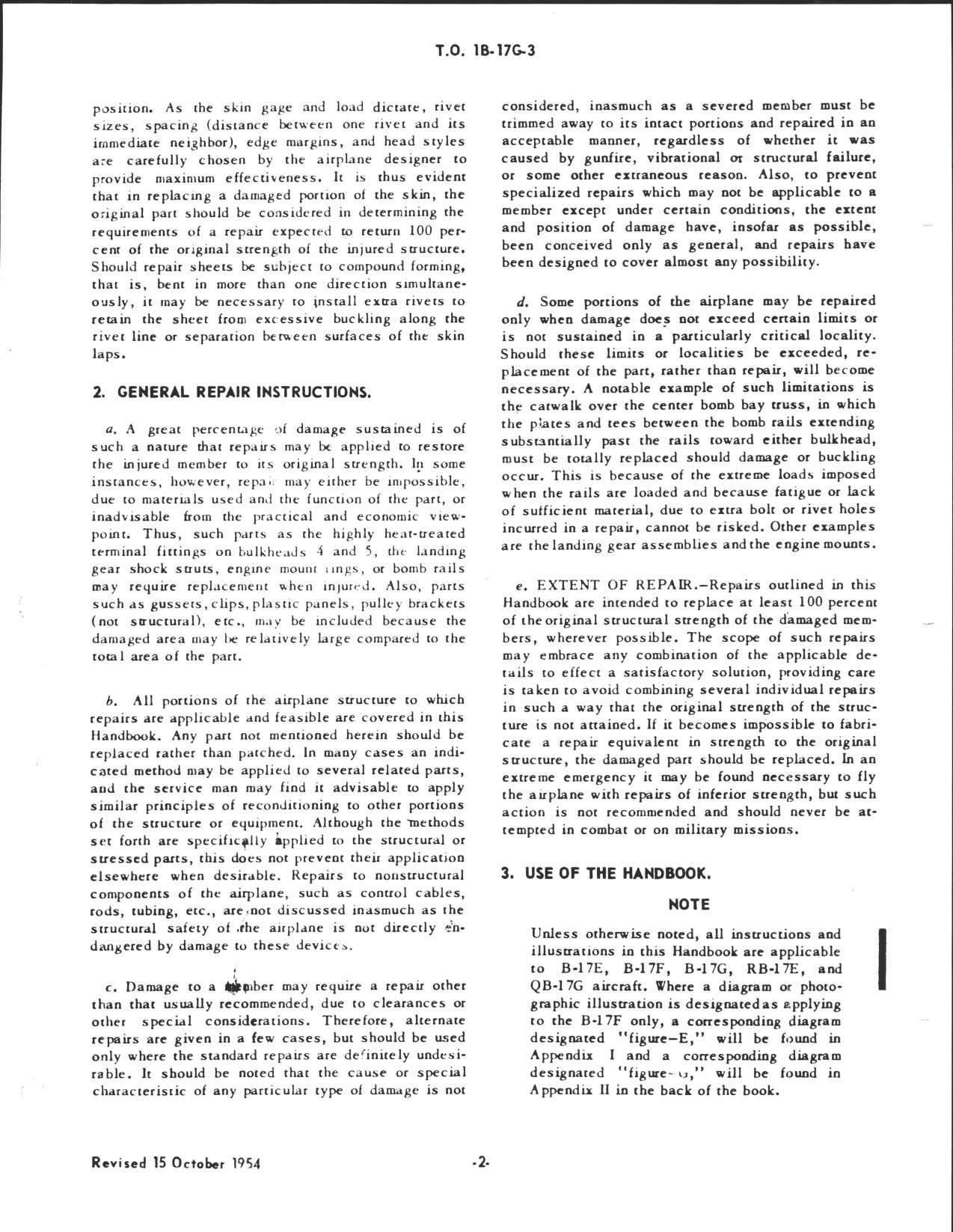 Sample page 6 from AirCorps Library document: Structural Repair Instructions for B-17E, F, G, RB-17E, and QB-17G