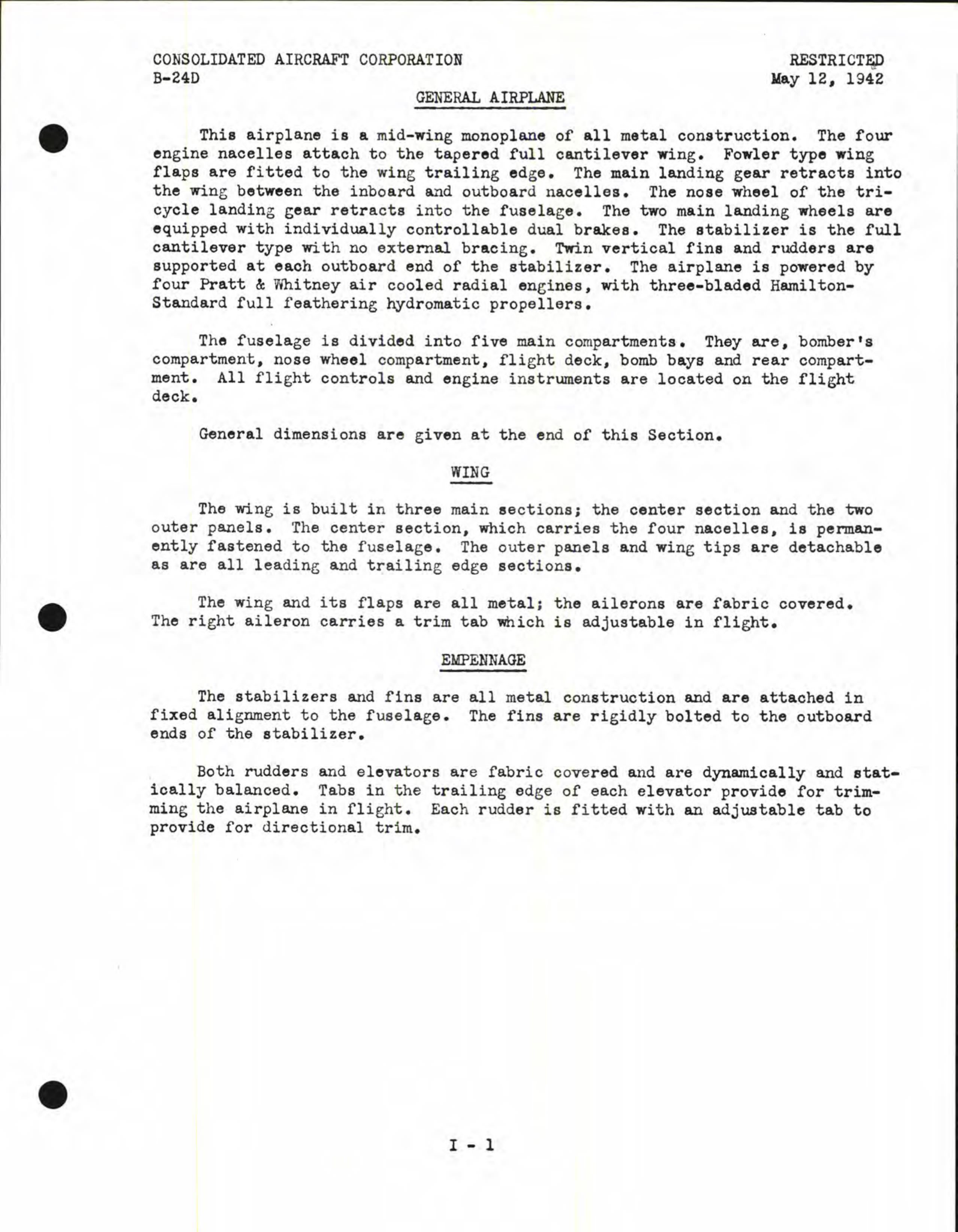 Sample page 9 from AirCorps Library document: Familiarization Manual for the B-24