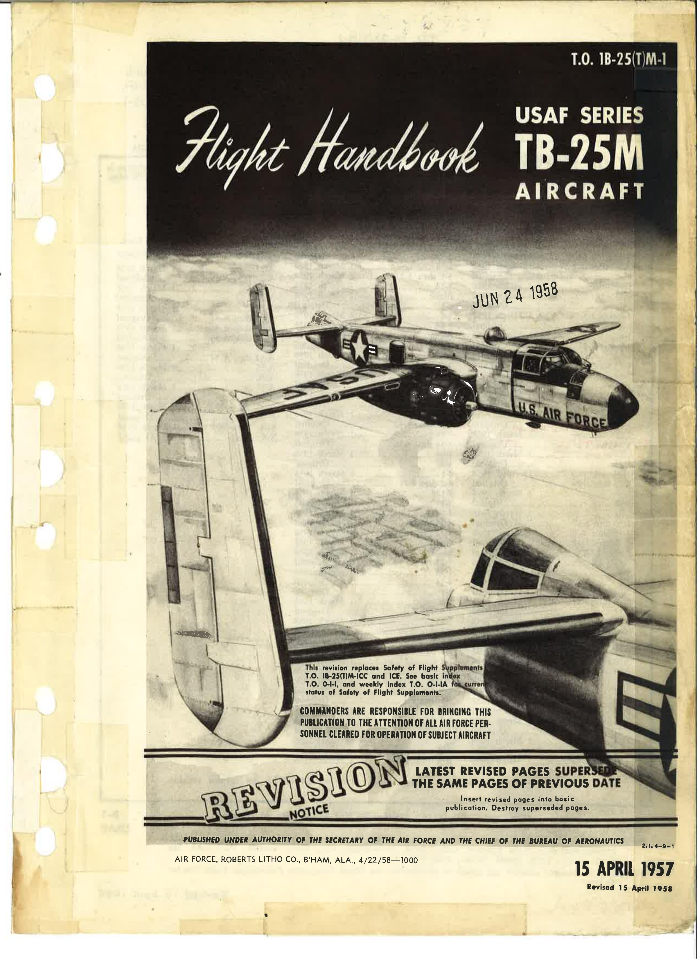 Sample page 1 from AirCorps Library document: Flight Handbook - TB-25M Aircraft