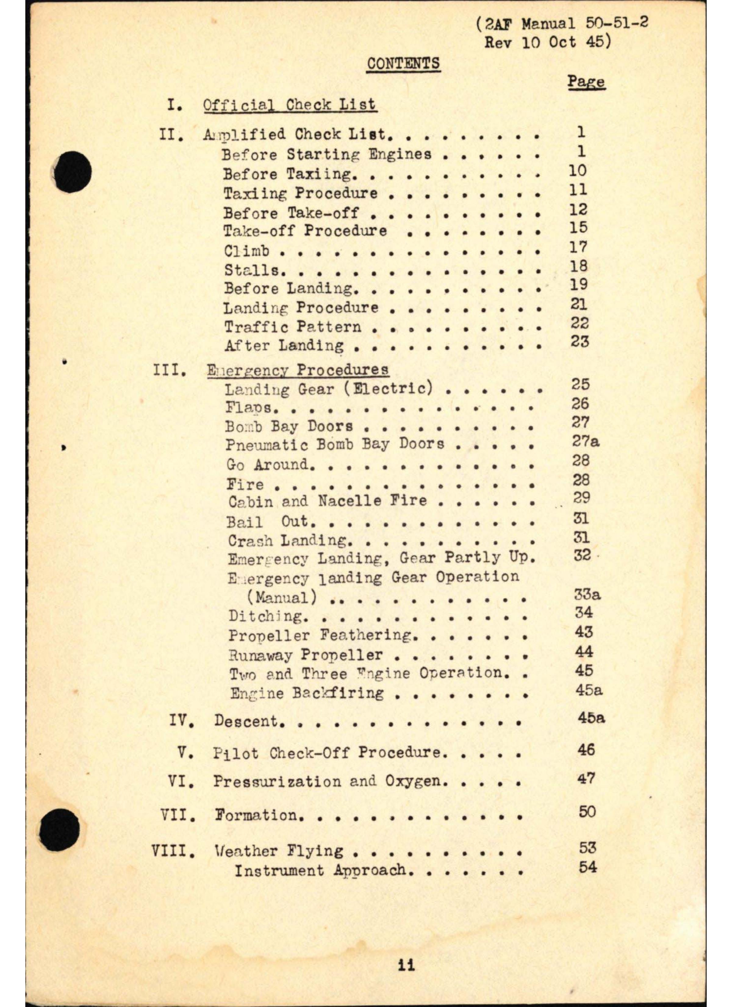 Sample page  4 from AirCorps Library document: B-29 Standard Procedures for Pilots, Second Air Force