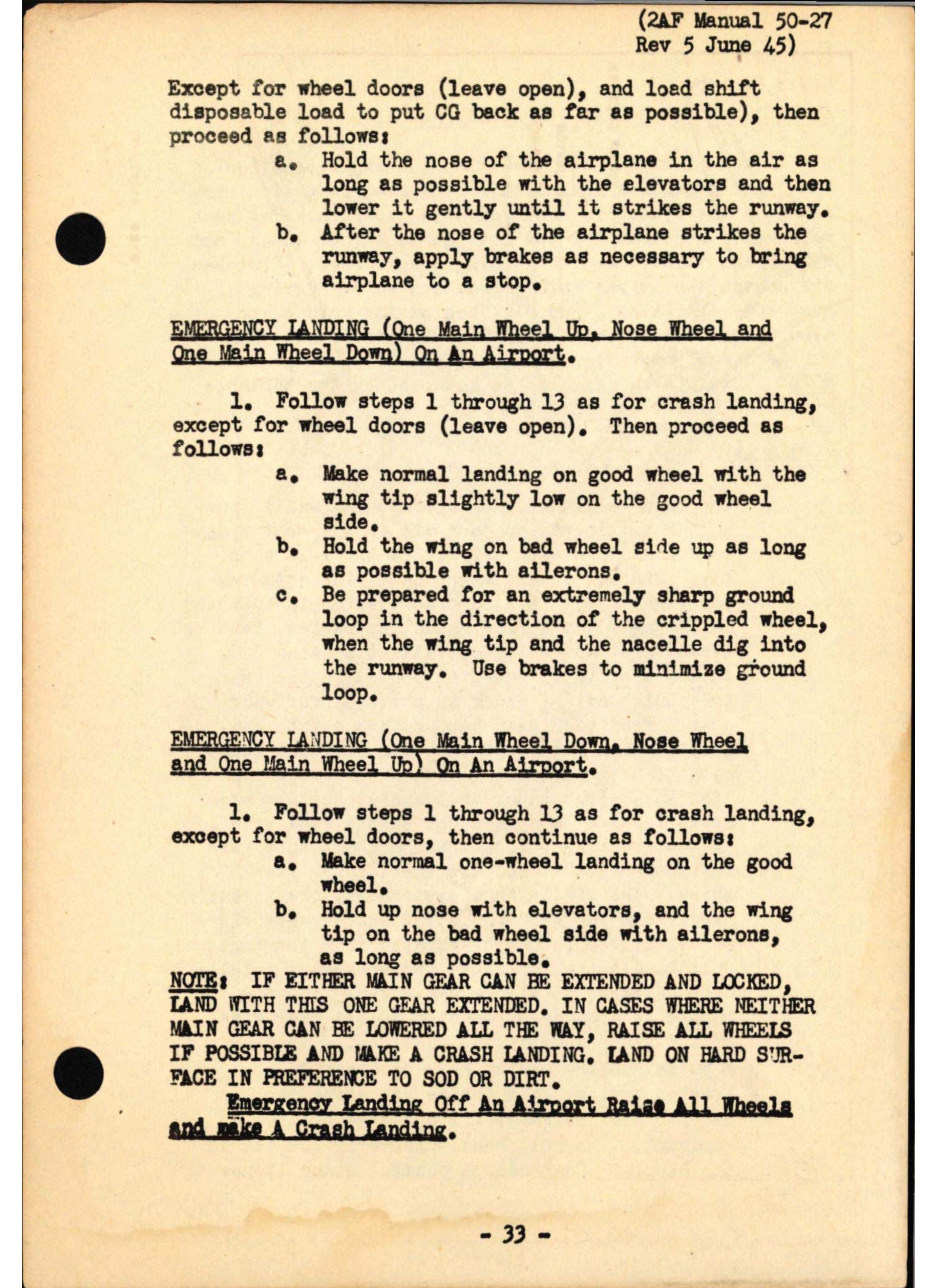 Sample page  47 from AirCorps Library document: B-29 Standard Procedures for Pilots, Second Air Force
