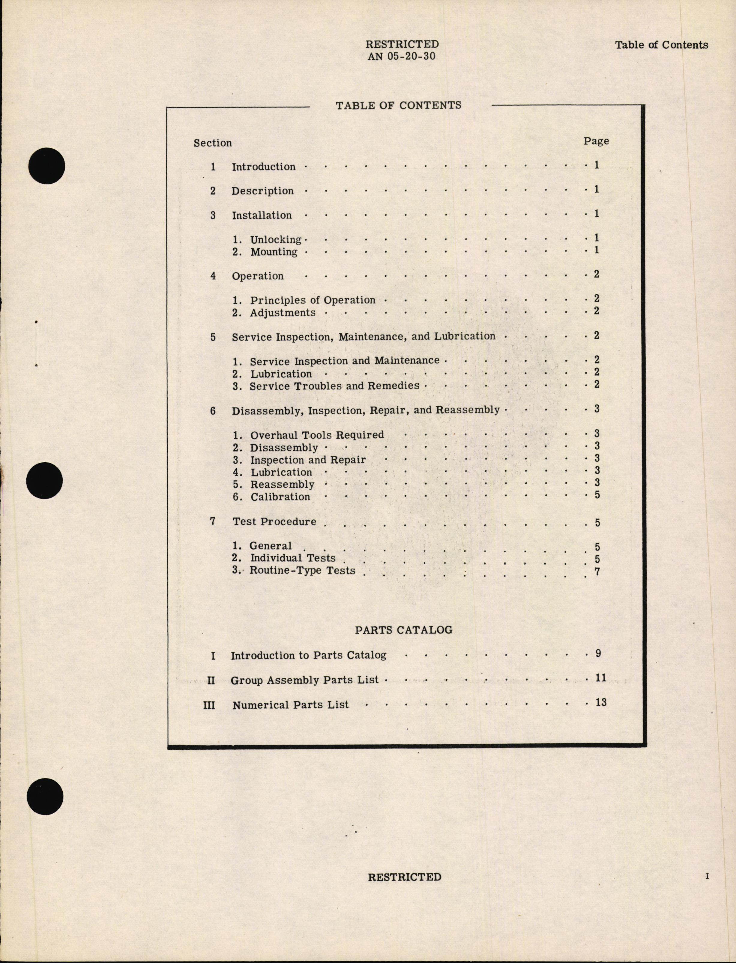 Sample page 5 from AirCorps Library document: Handbook of Instructions with Parts Catalog for Type B-2 Inclinometer