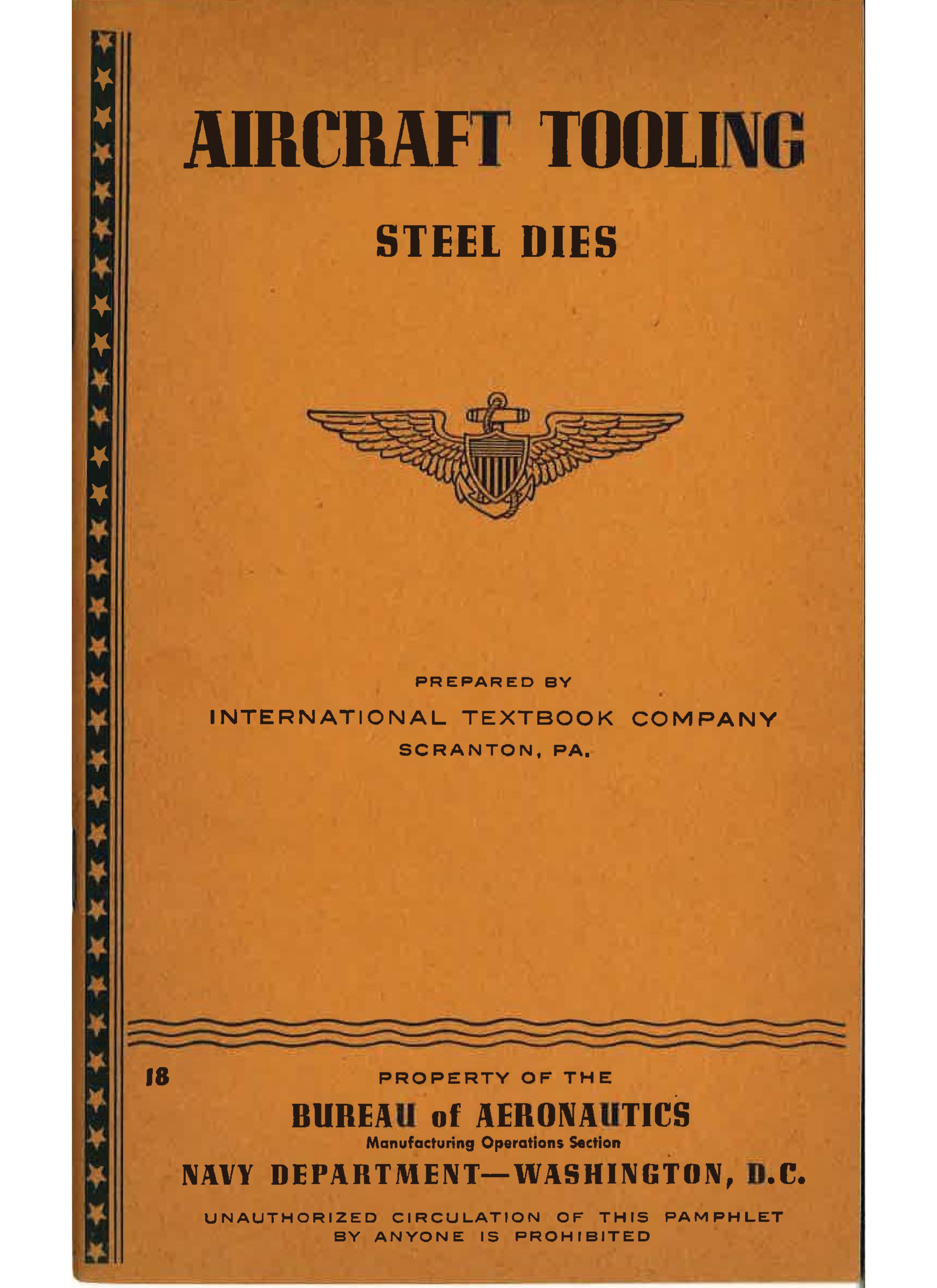Sample page 1 from AirCorps Library document: Aircraft Tooling - Steel Dies - Bureau of Aeronautics