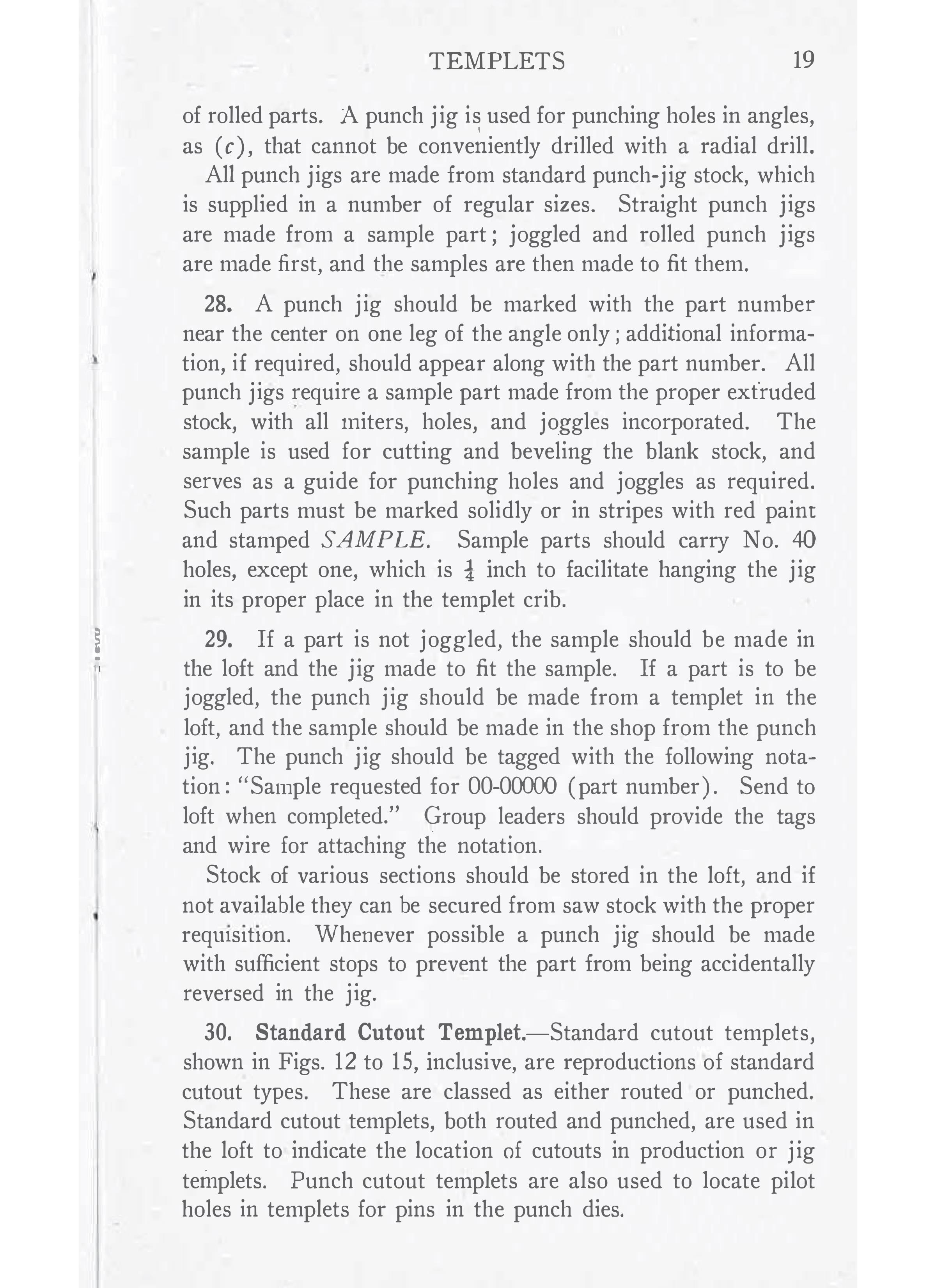 Sample page 21 from AirCorps Library document: Aircraft Tooling - Templets - Bureau of Aeronautics