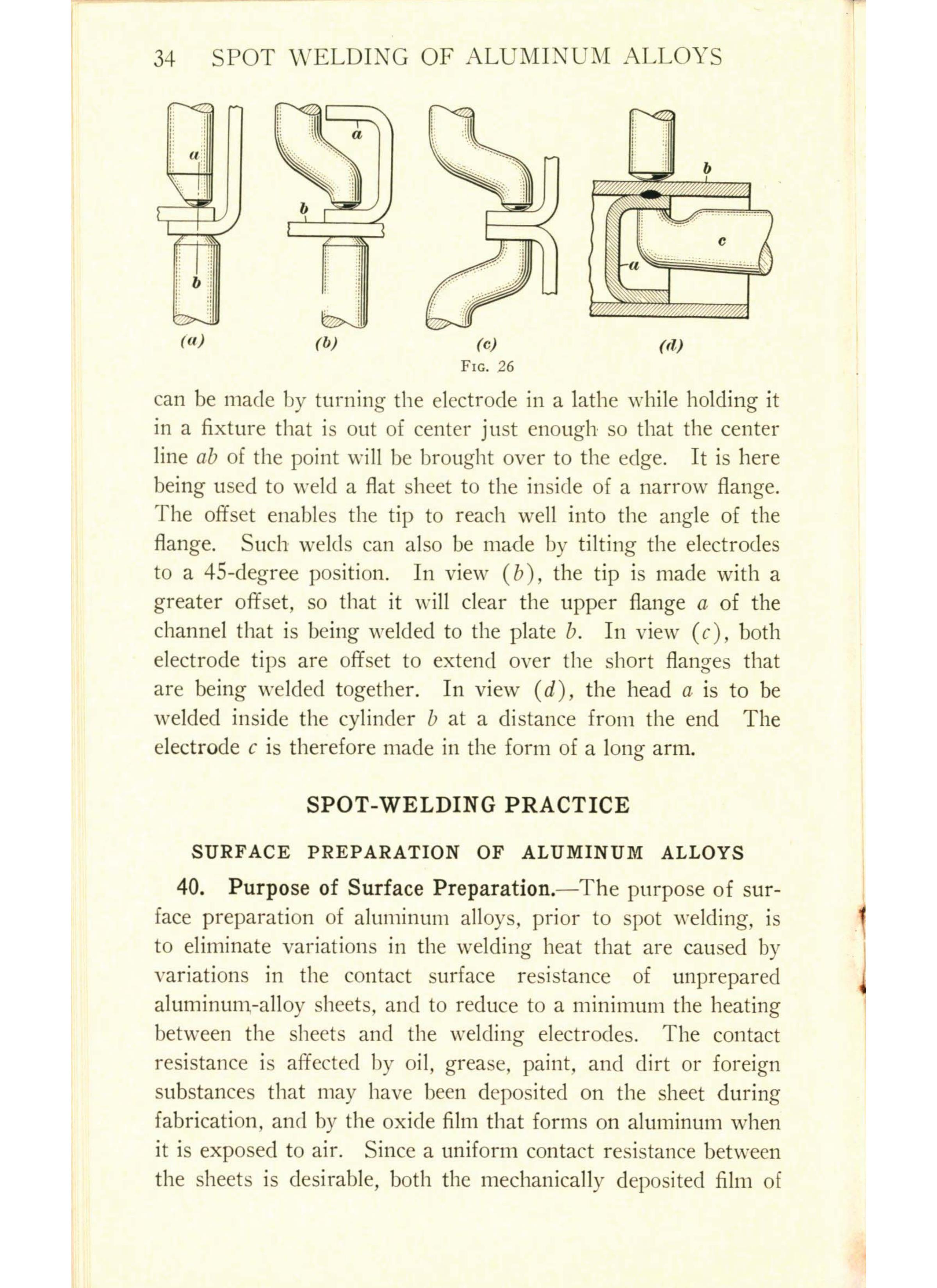 Sample page 36 from AirCorps Library document: Aircraft Welding - Spot Welding of Aluminum Alloys - Bureau of Aeronautics