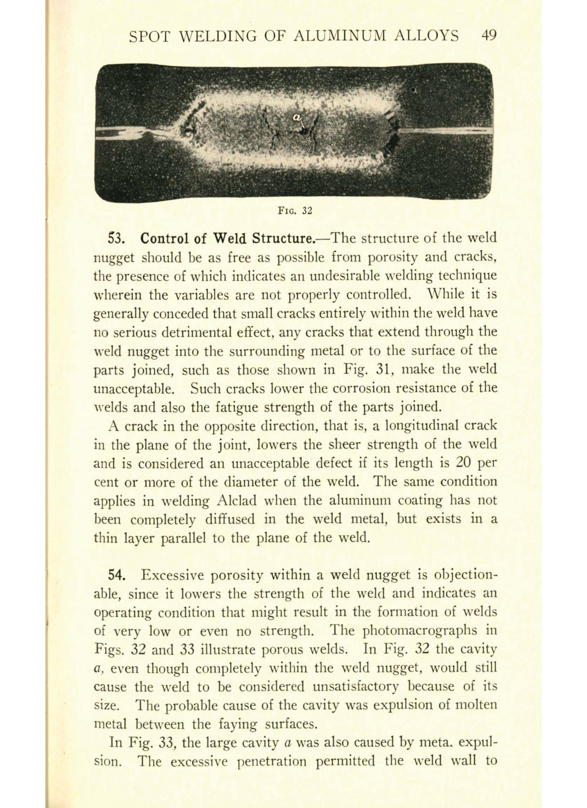 Sample page 51 from AirCorps Library document: Aircraft Welding - Spot Welding of Aluminum Alloys - Bureau of Aeronautics