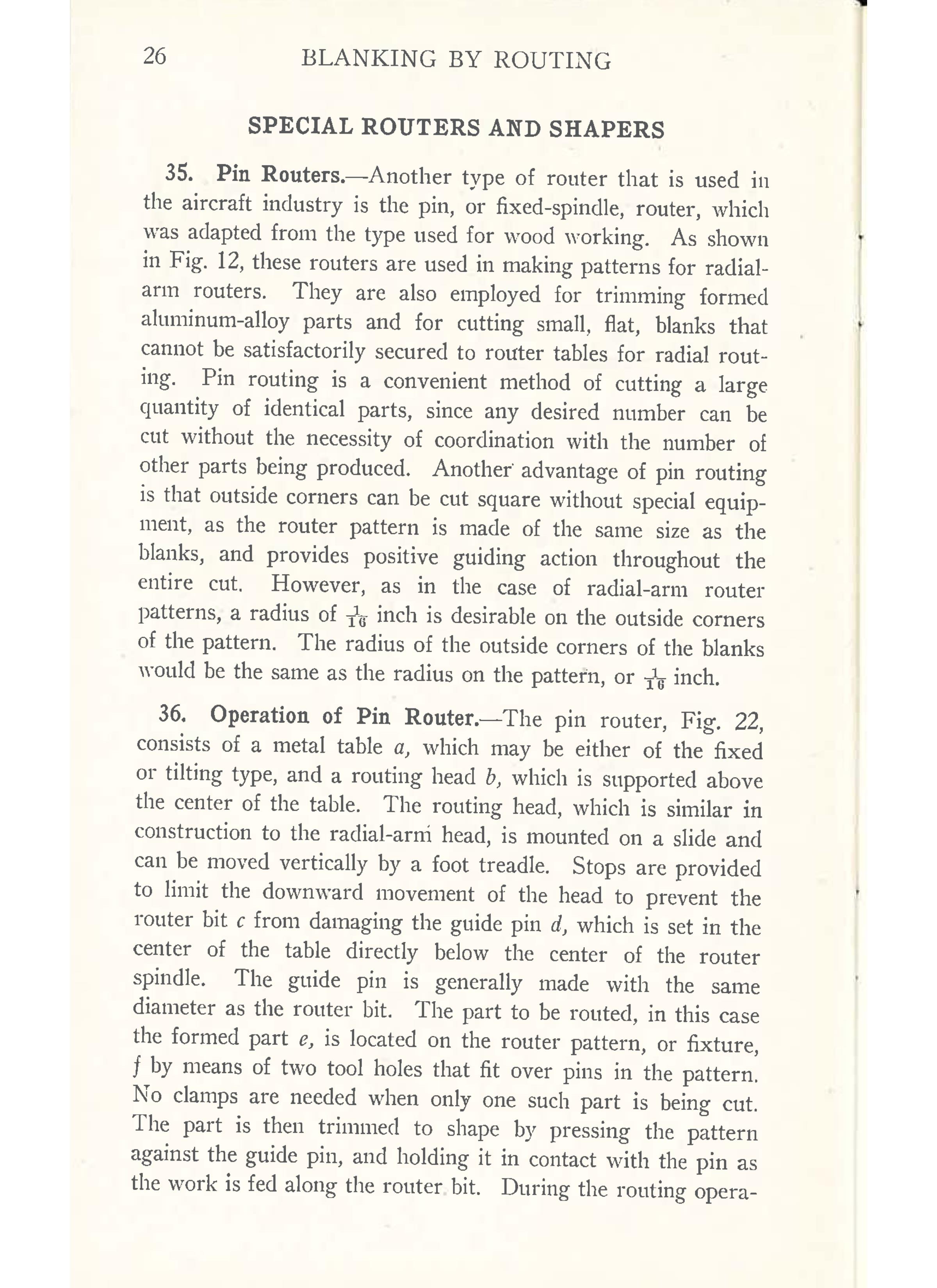 Sample page 28 from AirCorps Library document: Blanking and Punching - Blanking by Routing - Bureau of Aeronautics