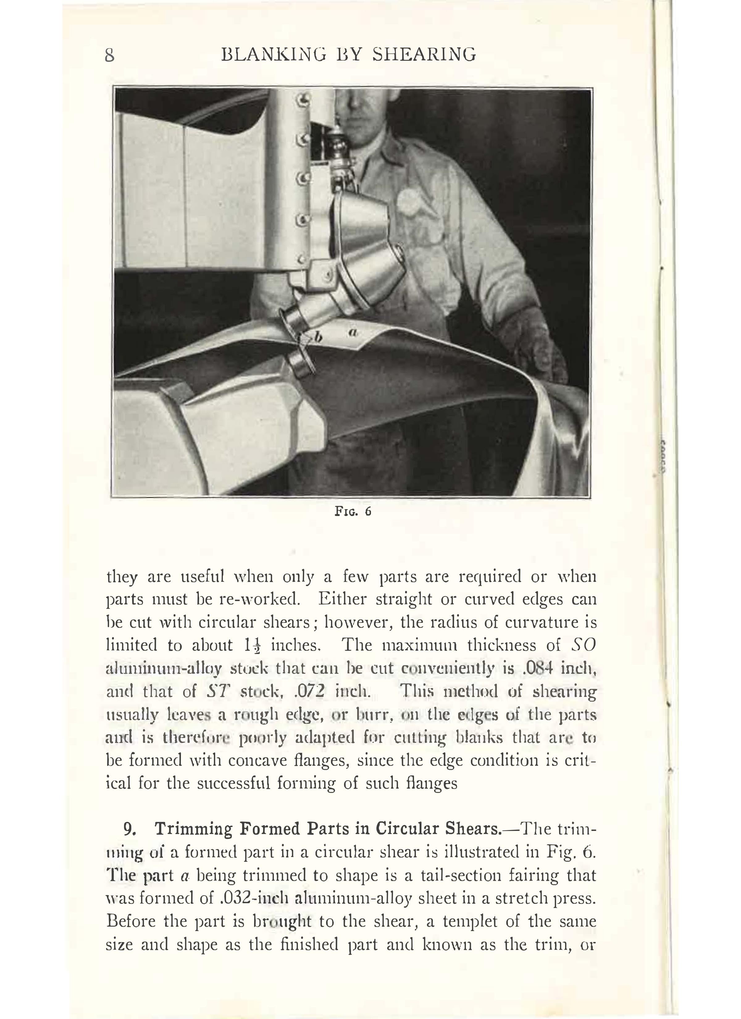 Sample page 9 from AirCorps Library document: Blanking & Punching - Shearing, Sawing, Nibbling - Bureau of Aeronautics