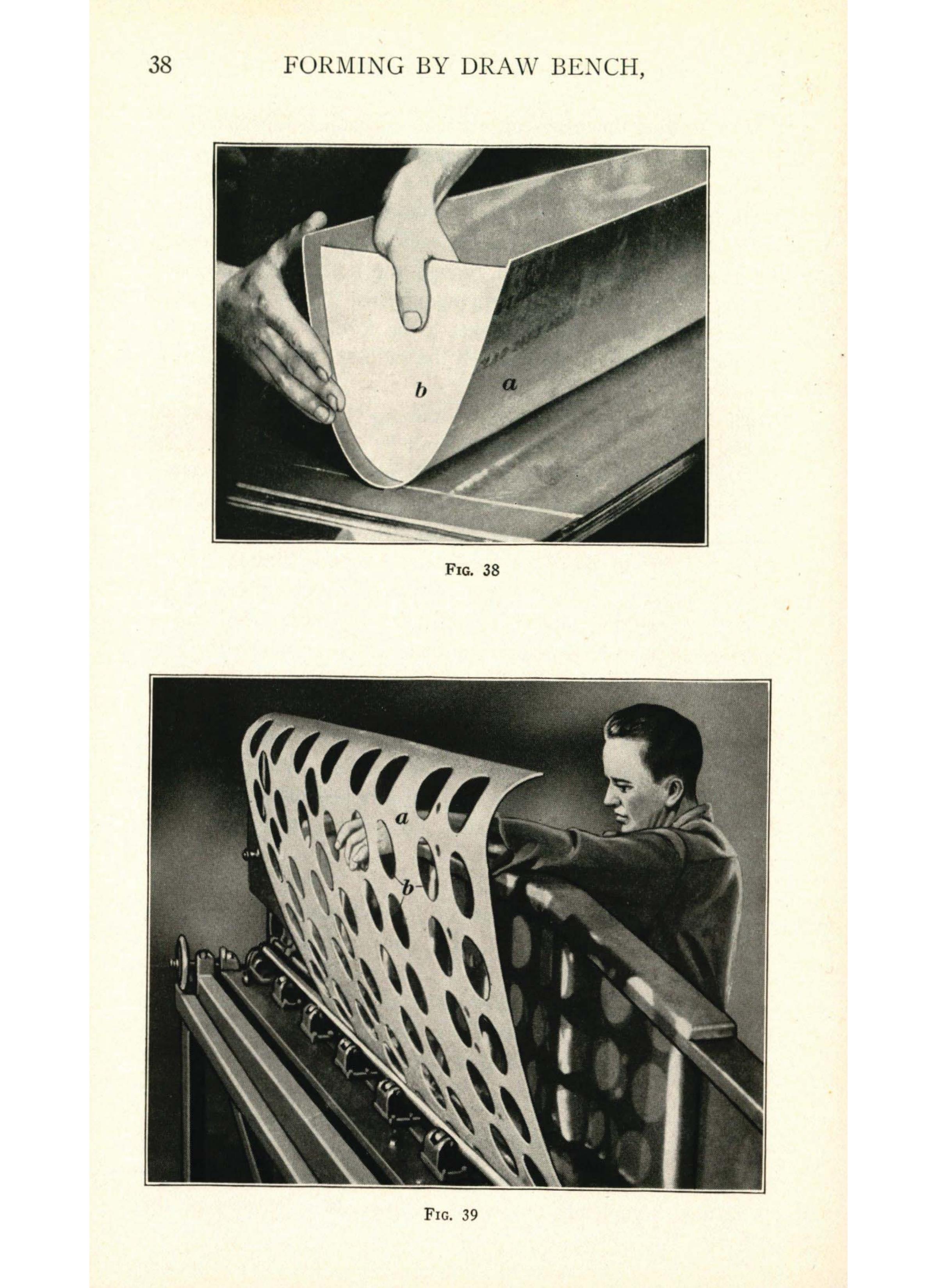 Sample page 40 from AirCorps Library document: Forming Methods - Draw Bench, Power Rolls, Spinning - Bureau of Aeronautics