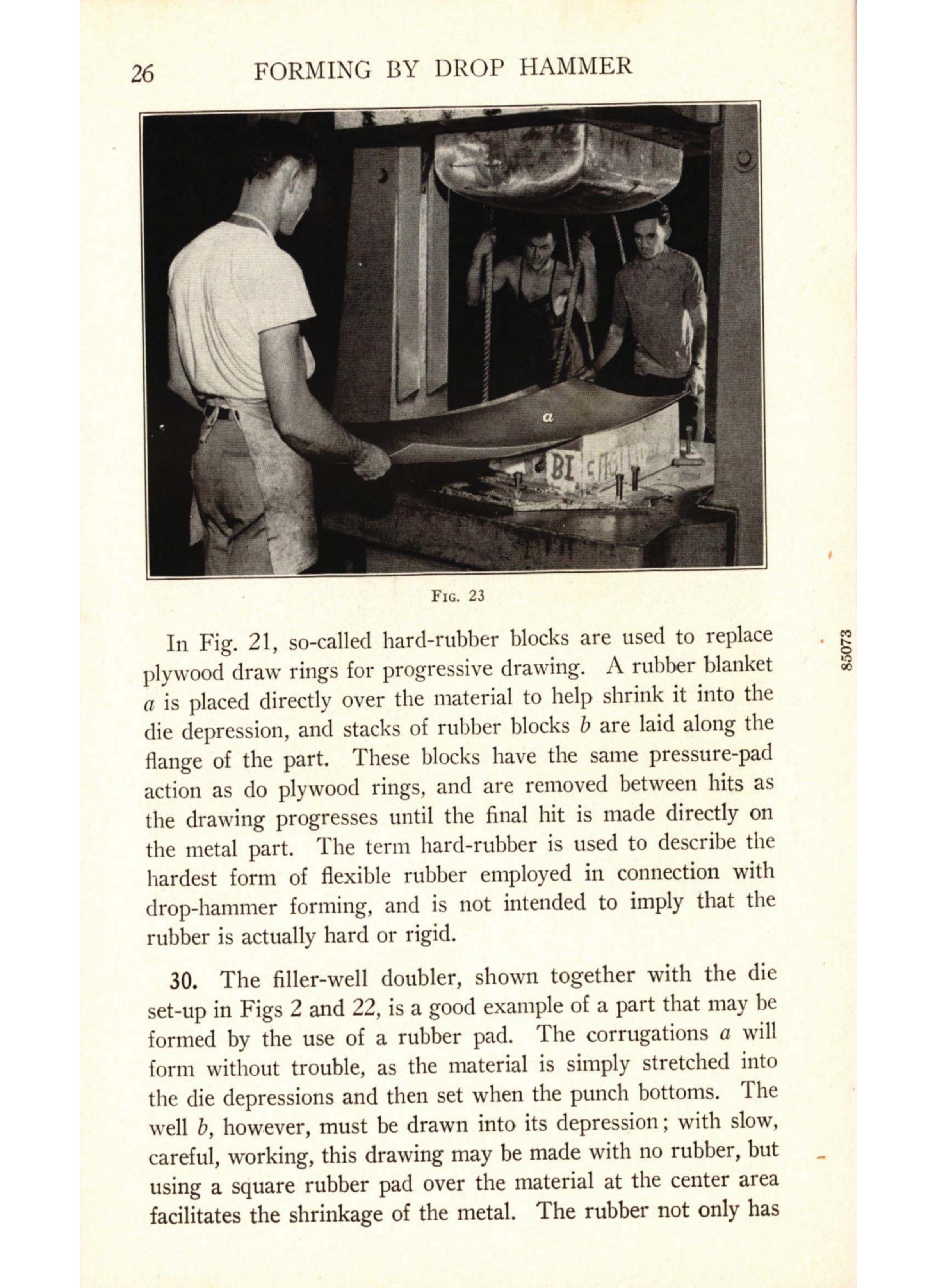 Sample page 28 from AirCorps Library document: Forming Methods - Drop Hammer - Bureau of Aeronautics