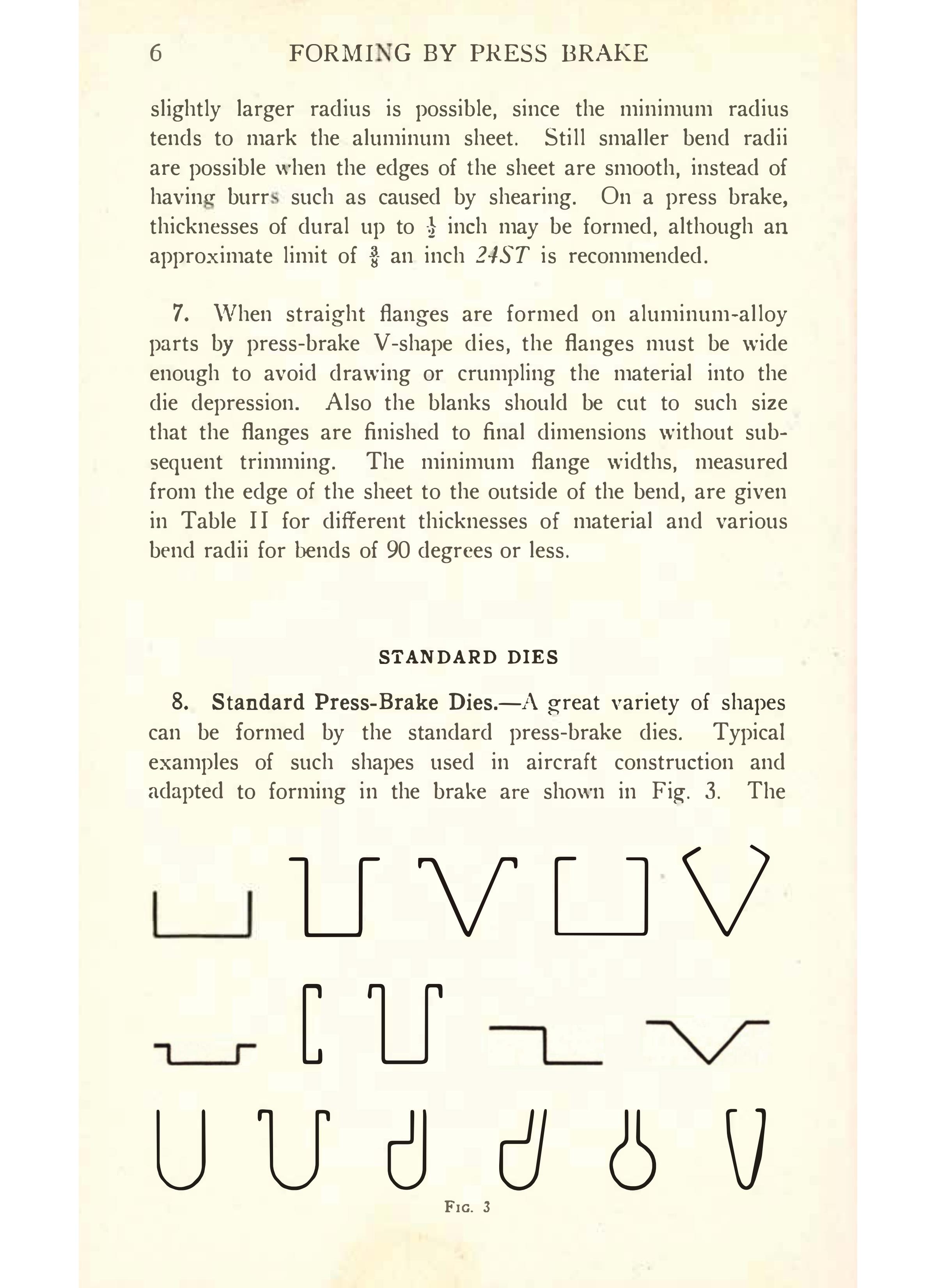 Sample page 8 from AirCorps Library document: Forming Methods - Press Brake - Bureau of Aeronautics