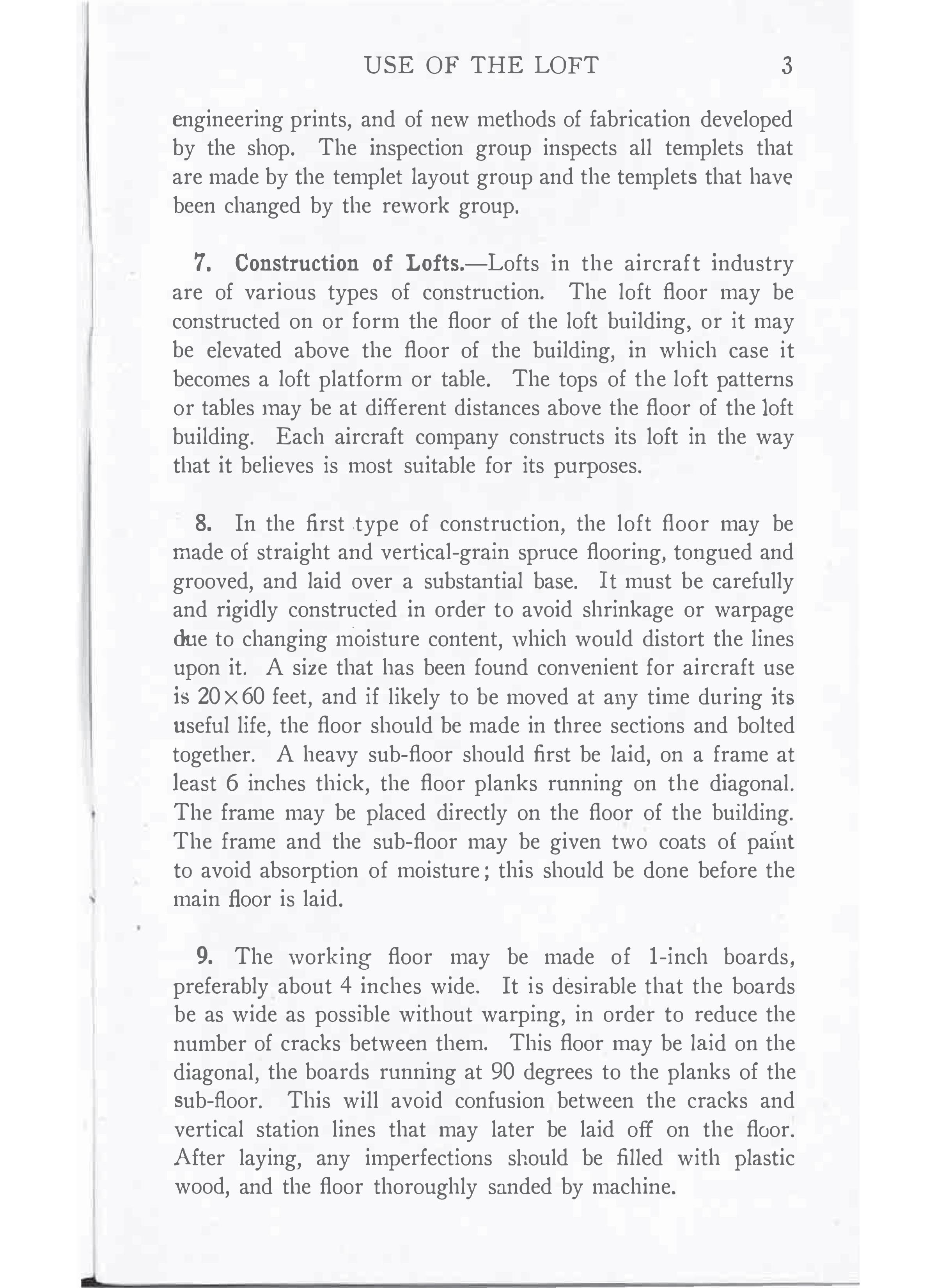 Sample page 5 from AirCorps Library document: Lofting and Layout - Use of the Loft - Bureau of Aeronautics