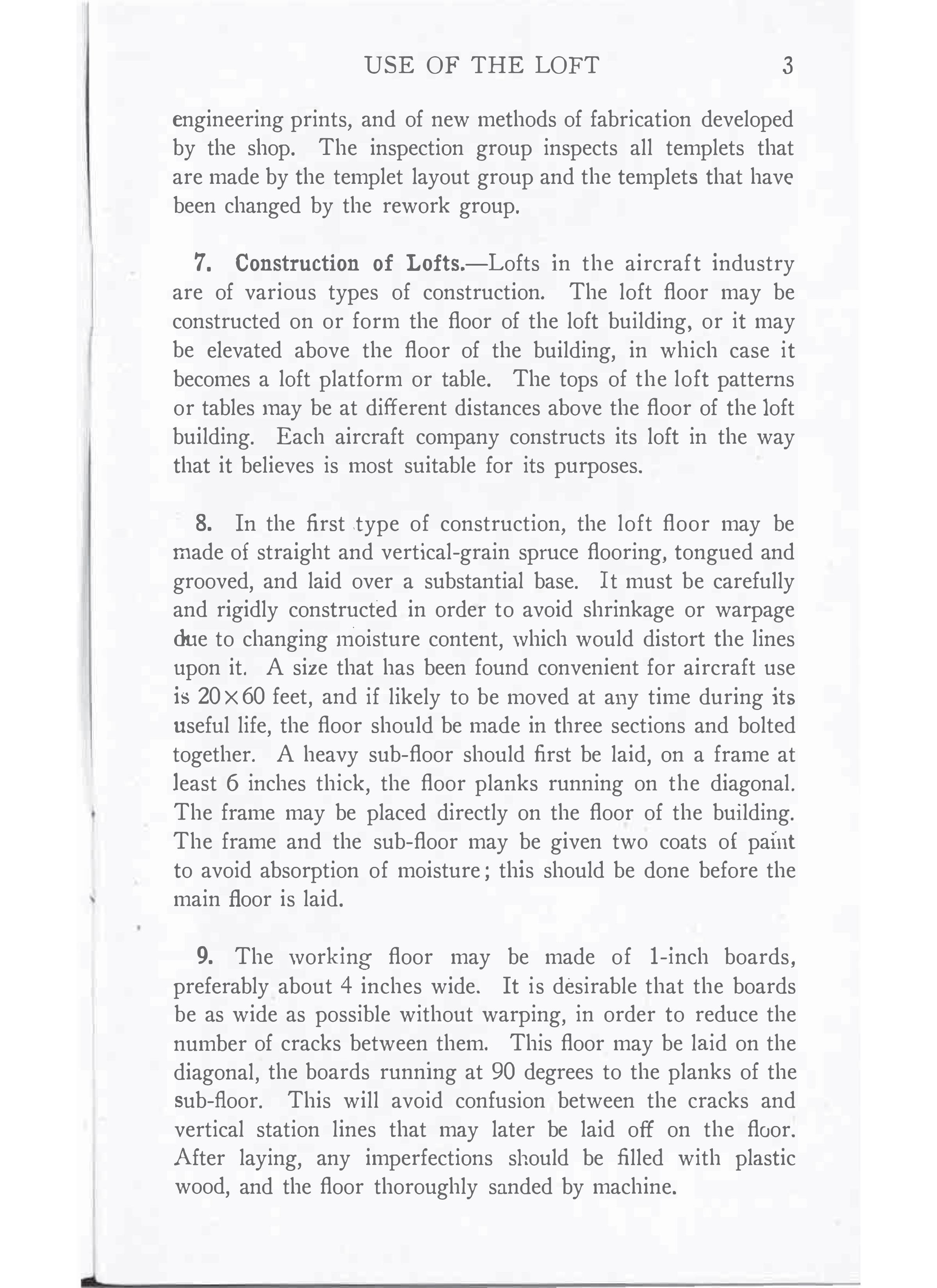 Sample page 5 from AirCorps Library document: Lofting and Layout - Use of the Loft - Bureau of Aeronautics