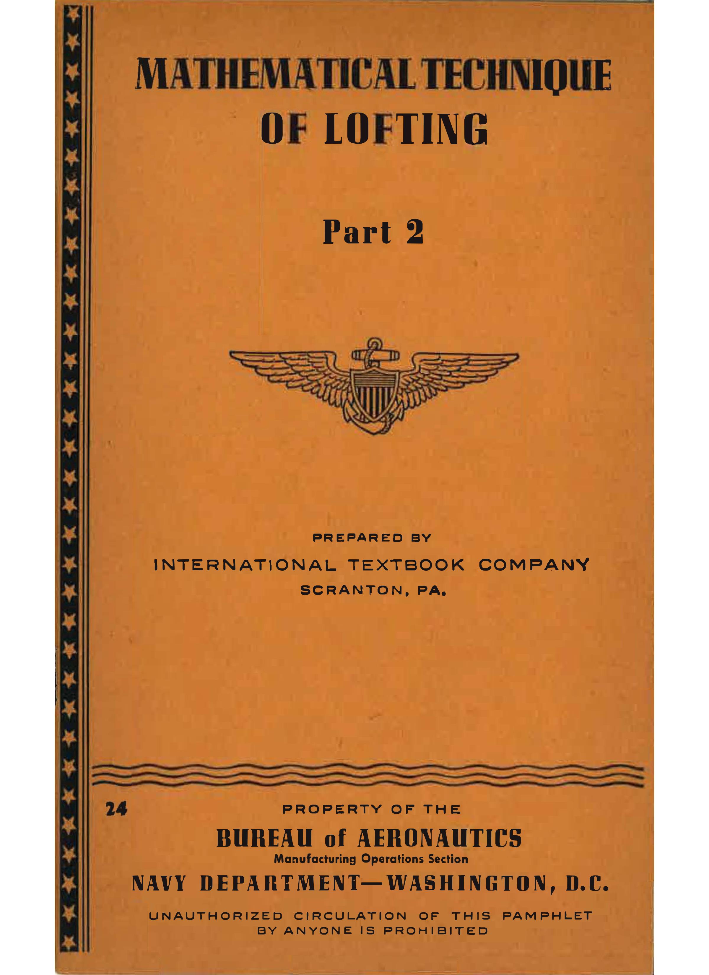 Sample page 1 from AirCorps Library document: Mathmatical Technique of Lofting - Part 2 - Bureau of Aeronautics