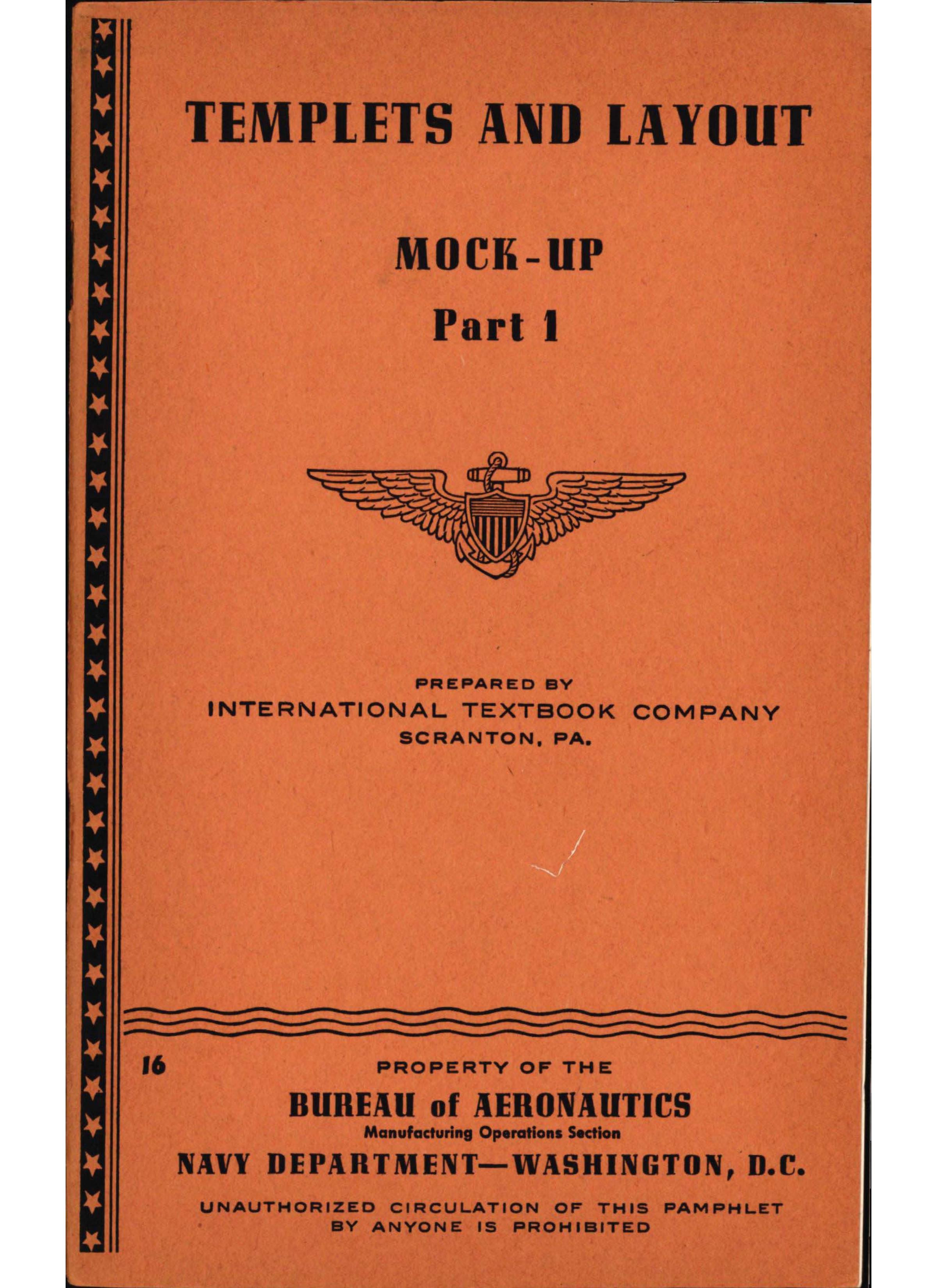 Sample page 1 from AirCorps Library document: Templets and Layout - Mock Up Part 1 - Bureau of Aeronautics